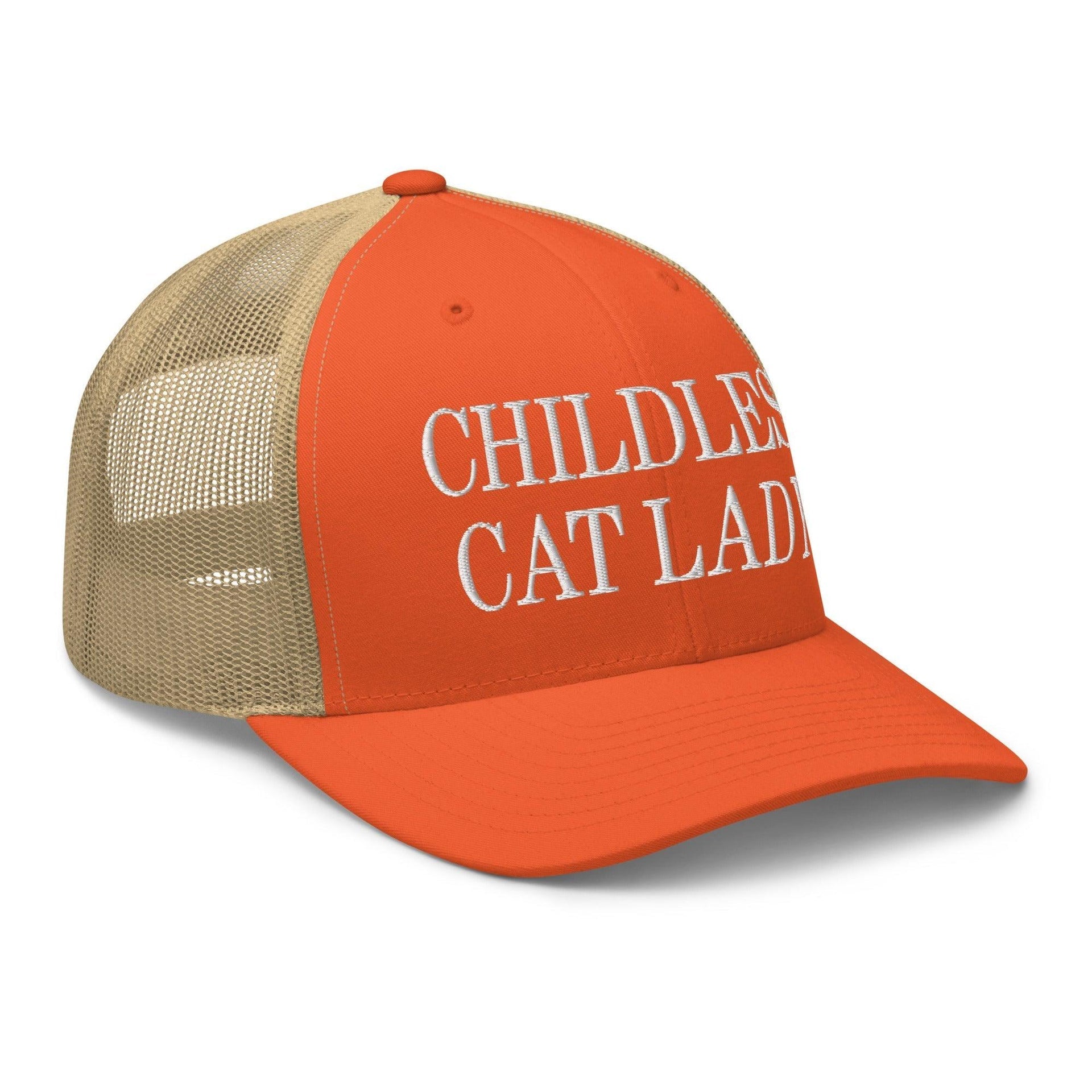 Childless Cat Lady Retro Trucker Hat Capital Crowns Liberal Trucker Hats