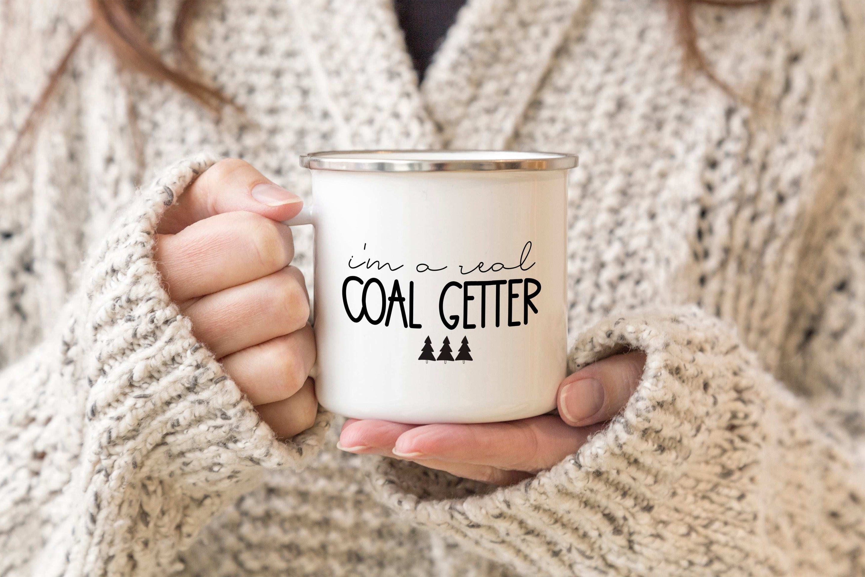 I'm a real coal getter Enamel Mug Creativien mugs Shopify Collective