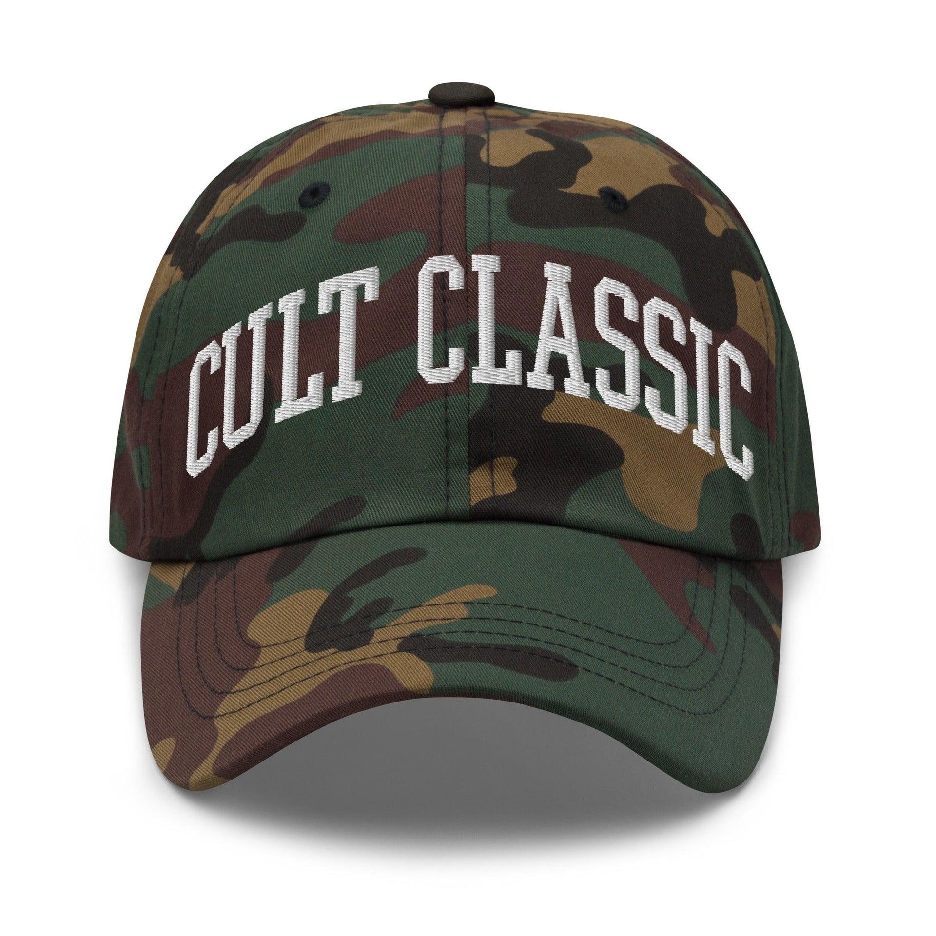 Cult Classic Embroidered Dad Hat Green Camo Capital Crowns Dad Hats Funny