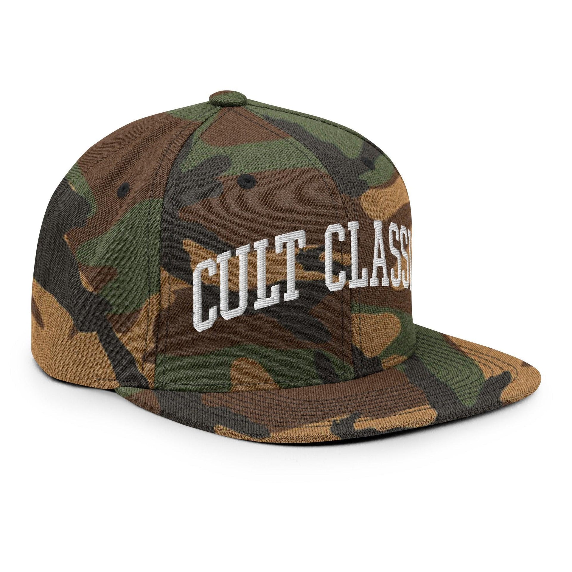 Cult Classic Embroidered Flat Bill Brim Snapback Hat Capital Crowns Funny Snapback Hats