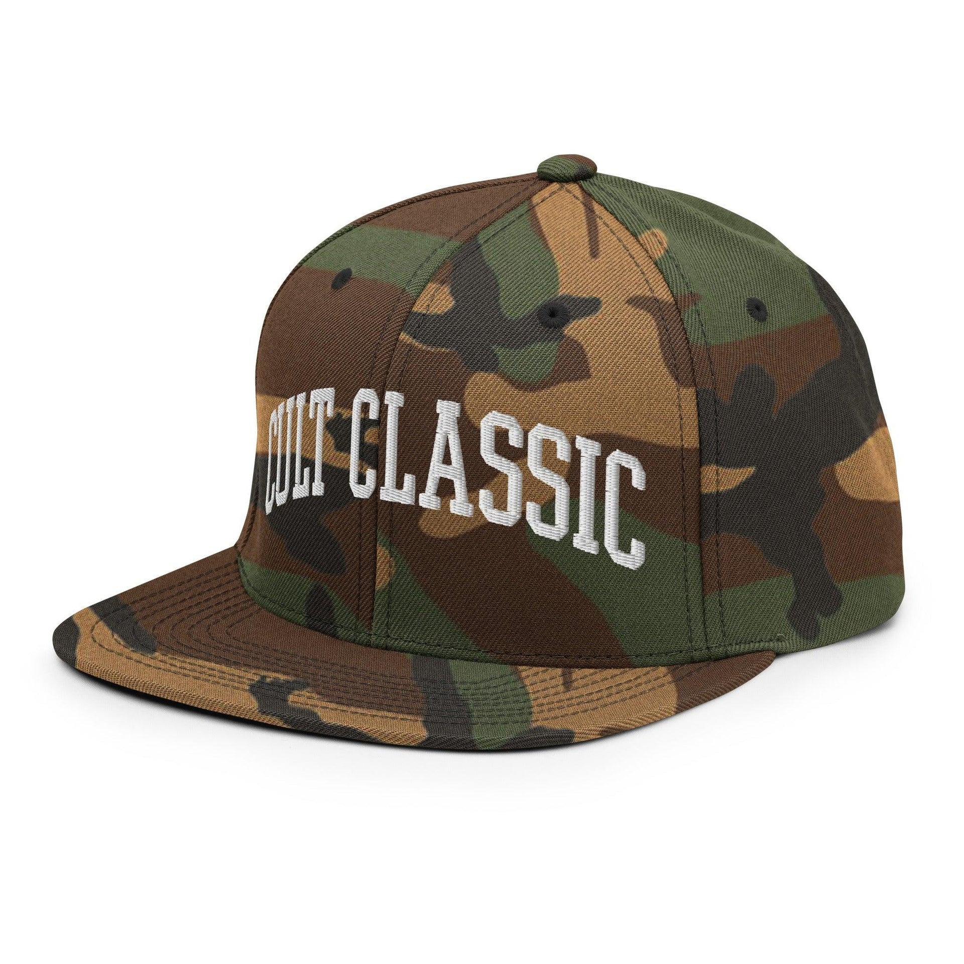 Cult Classic Embroidered Flat Bill Brim Snapback Hat Capital Crowns Funny Snapback Hats