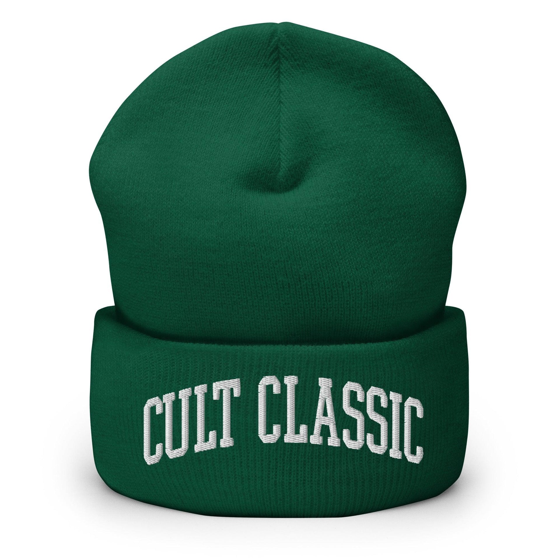 Cult Classic Embroidered Knit Cuffed Beanie Spruce Beanies Capital Crowns Funny