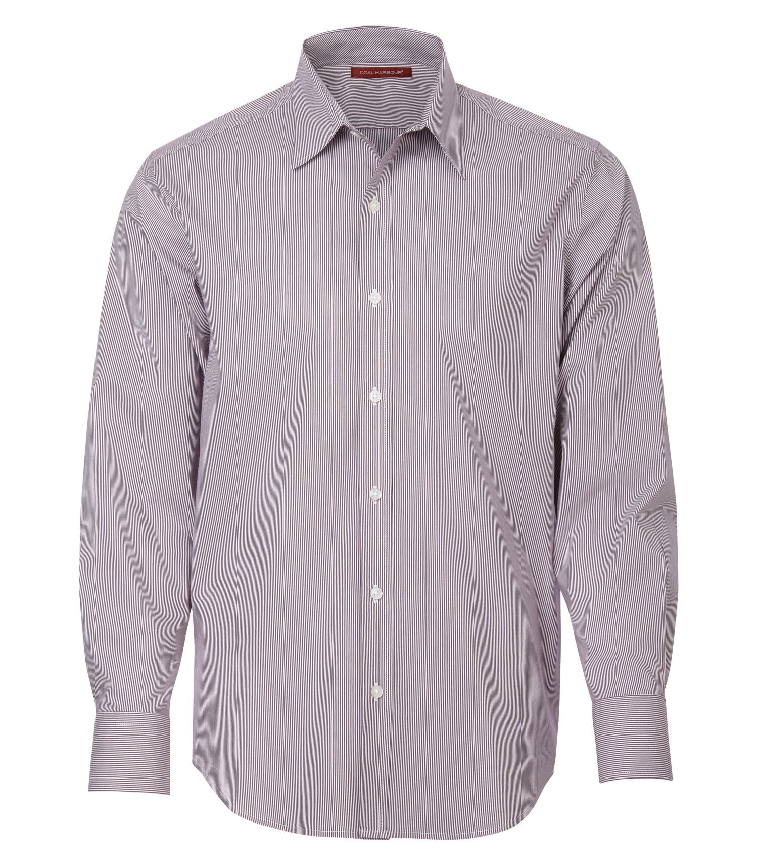 CoalHarbour - COAL HARBOUR® MINI STRIPE STRETCH WOVEN SHIRT. - D6006 Aubergine Purple CoalHarbour D6006