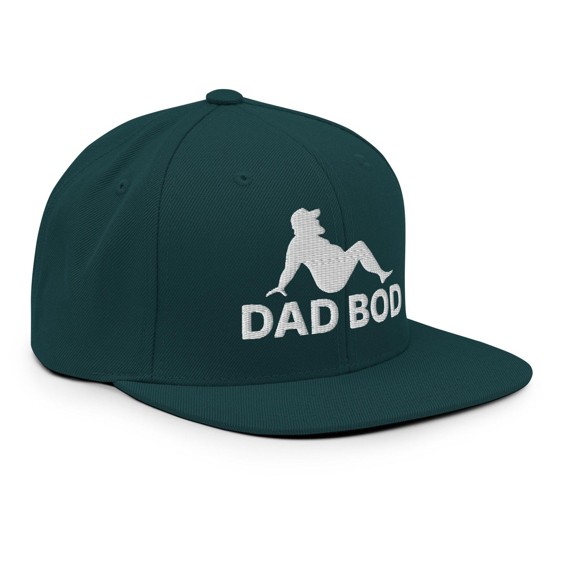 Dad Bod Mud Flap Silhouette Embroidered Flat Bill Brim Snapback Hat Capital Crowns Dad Hats Funny Snapback Hats