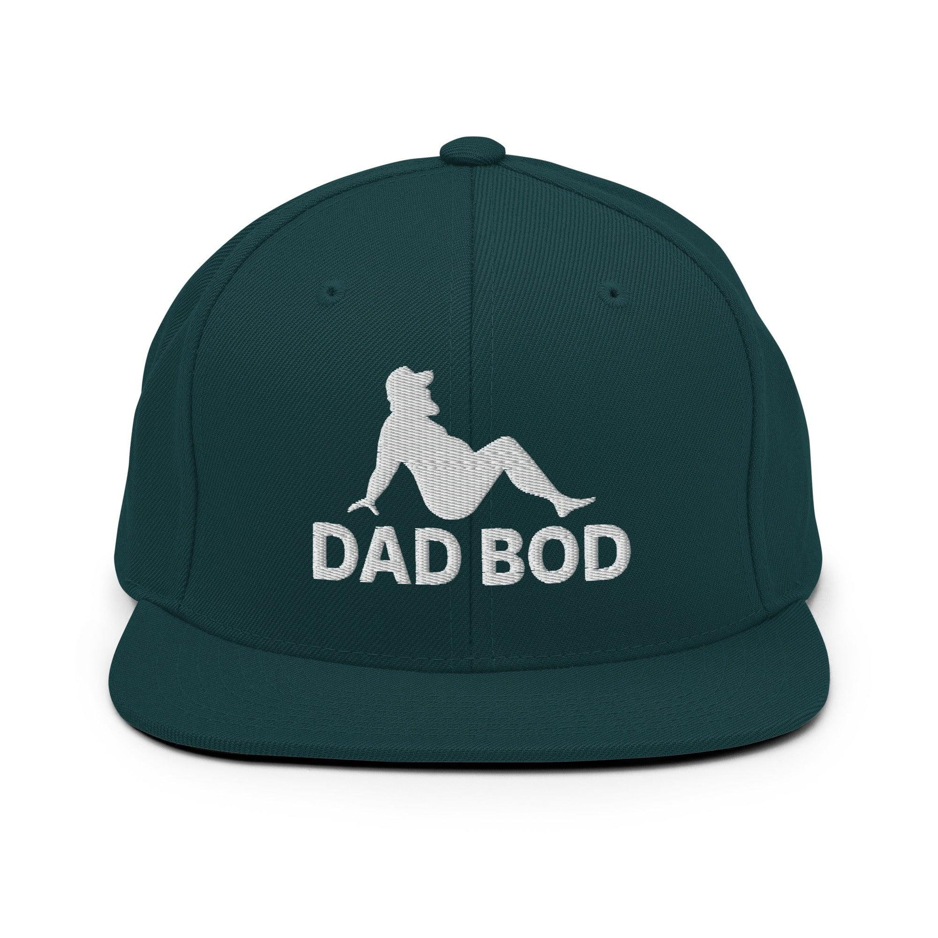 Dad Bod Mud Flap Silhouette Embroidered Flat Bill Brim Snapback Hat Spruce Capital Crowns Dad Hats Funny Snapback Hats