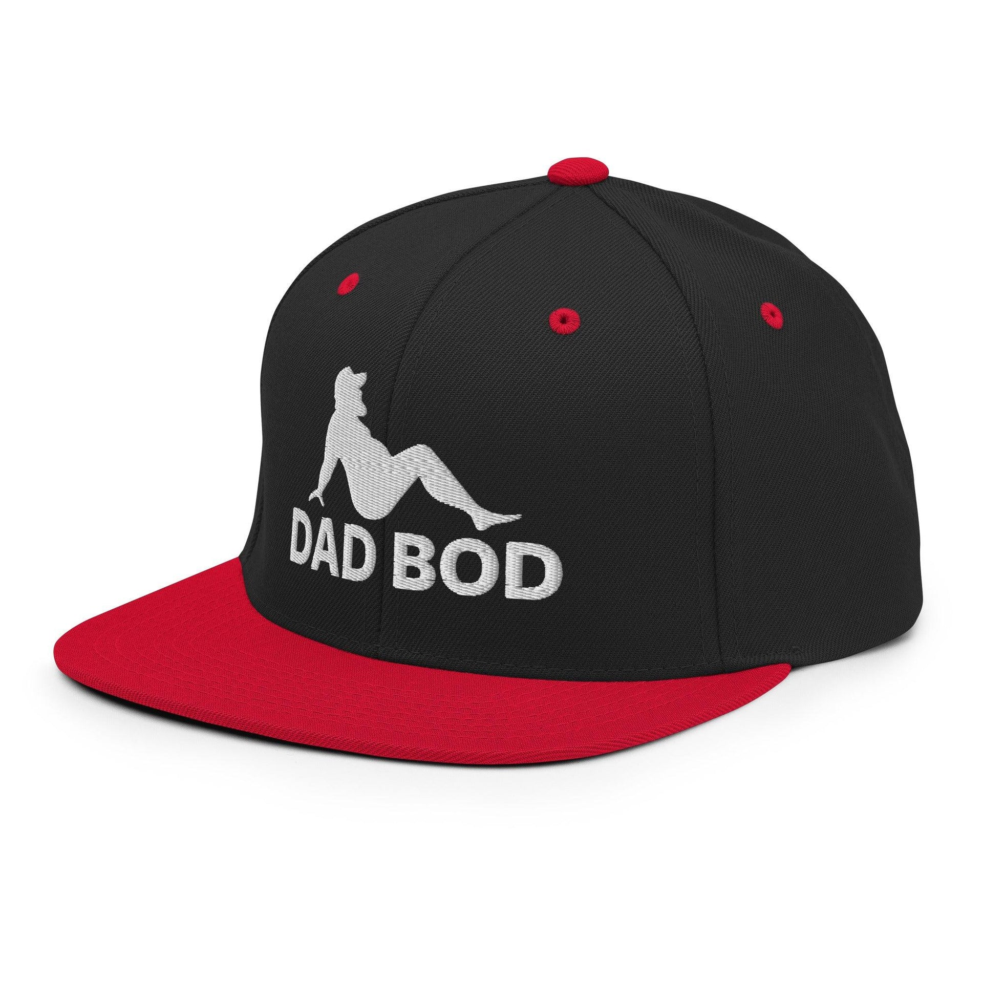 Dad Bod Mud Flap Silhouette Embroidered Flat Bill Brim Snapback Hat Capital Crowns Dad Hats Funny Snapback Hats