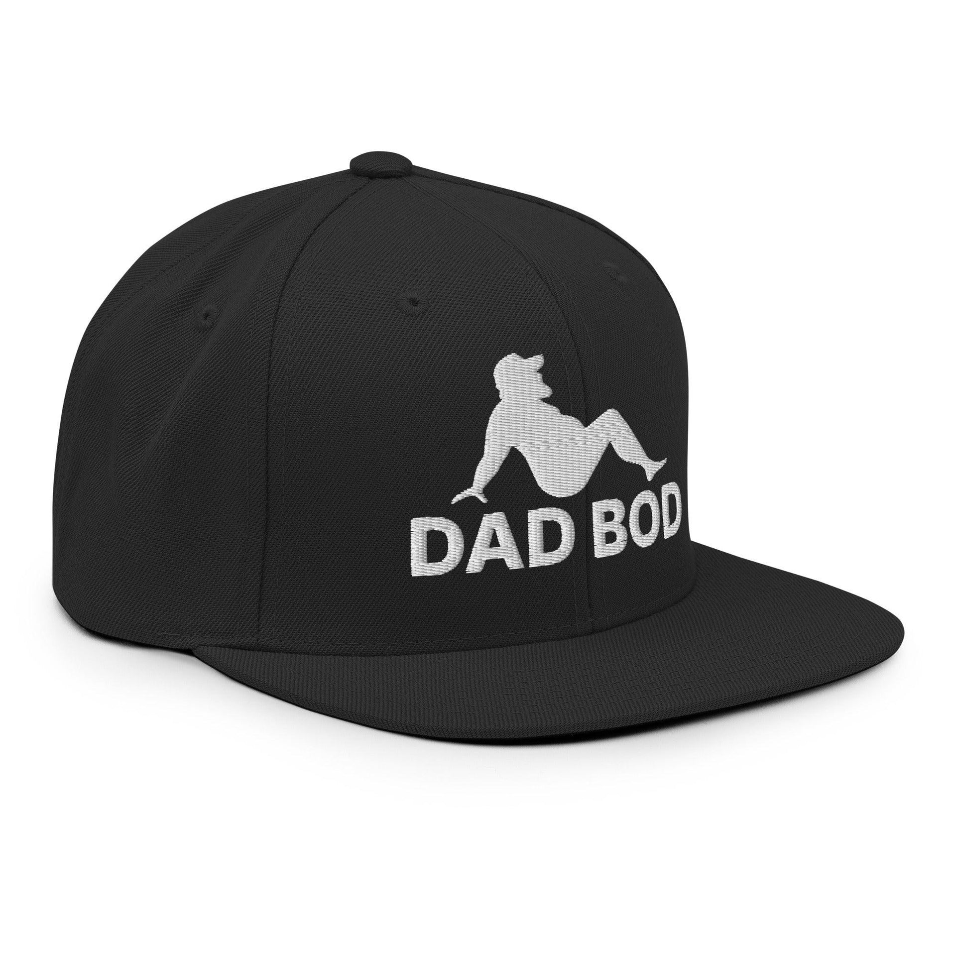 Dad Bod Mud Flap Silhouette Embroidered Flat Bill Brim Snapback Hat Capital Crowns Dad Hats Funny Snapback Hats