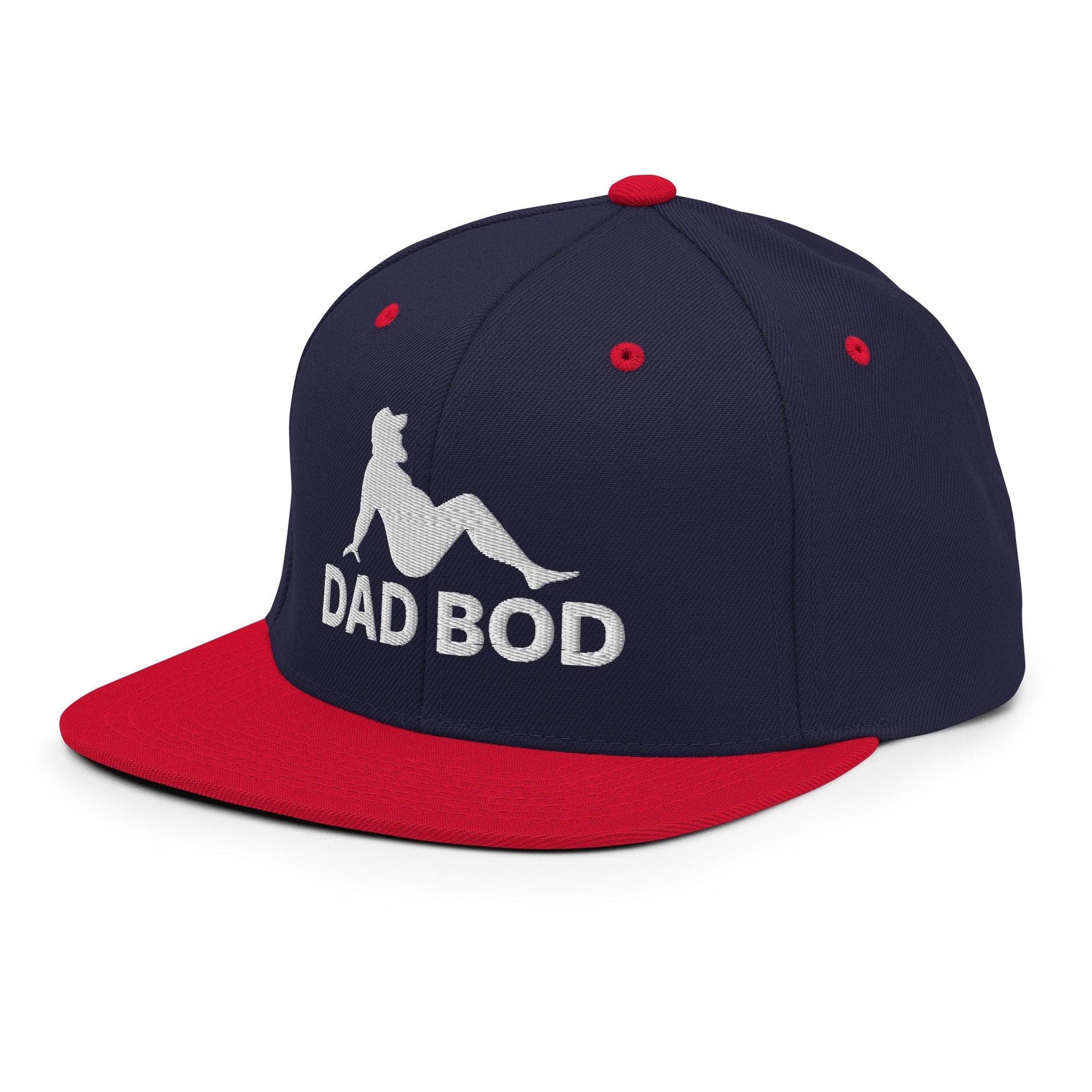 Dad Bod Mud Flap Silhouette Embroidered Flat Bill Brim Snapback Hat Capital Crowns Dad Hats Funny Snapback Hats