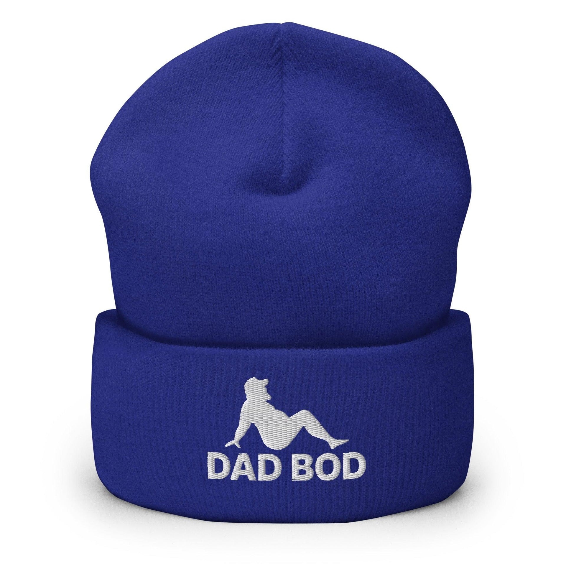 Dad Bod Mud Flap Silhouette Embroidered Knit Cuffed Beanie Royal Beanies Capital Crowns Dad Hats Funny
