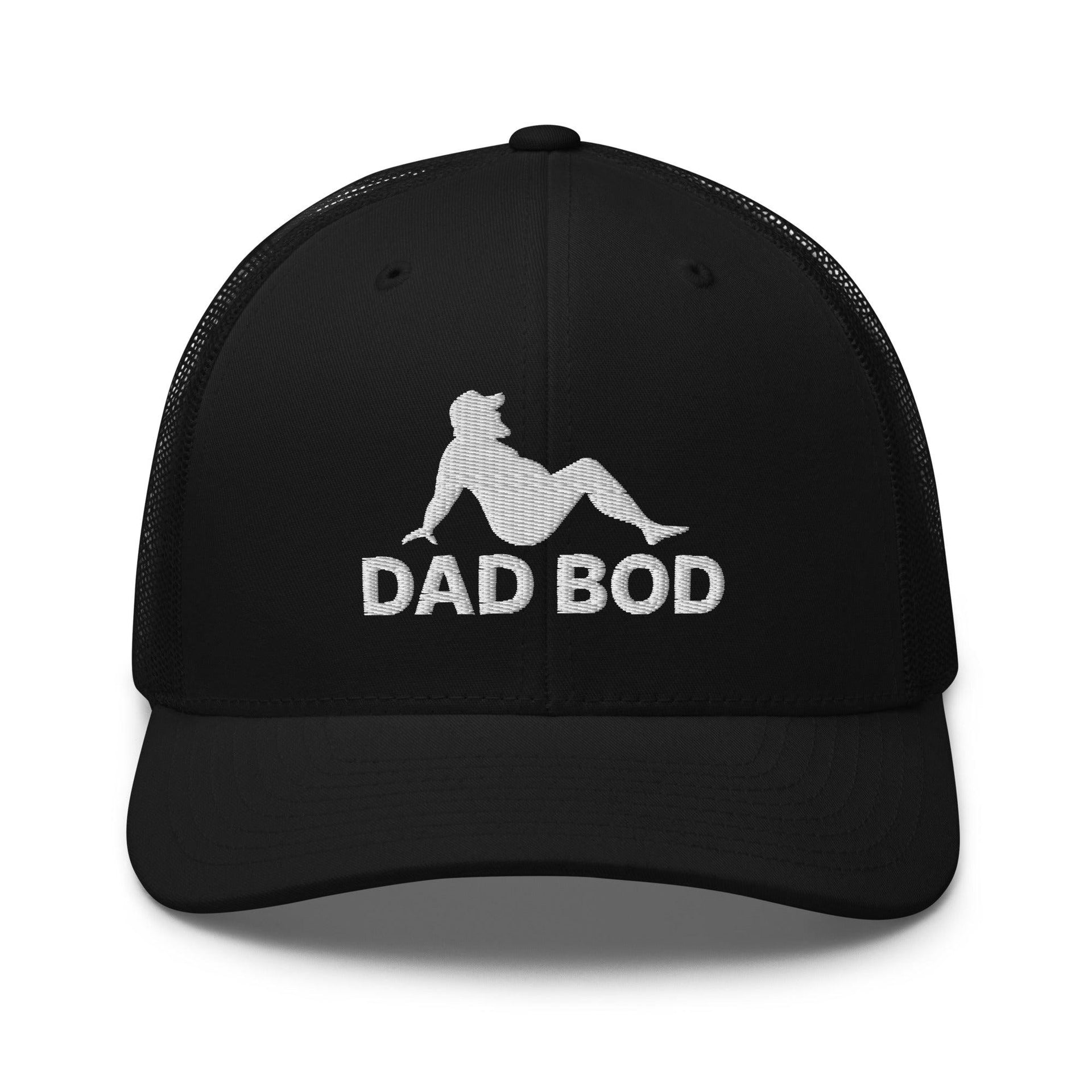 Dad Bod Mud Flap Silhouette Embroidered Mesh Trucker Hat Black Capital Crowns Dad Hats Funny Trucker Hats