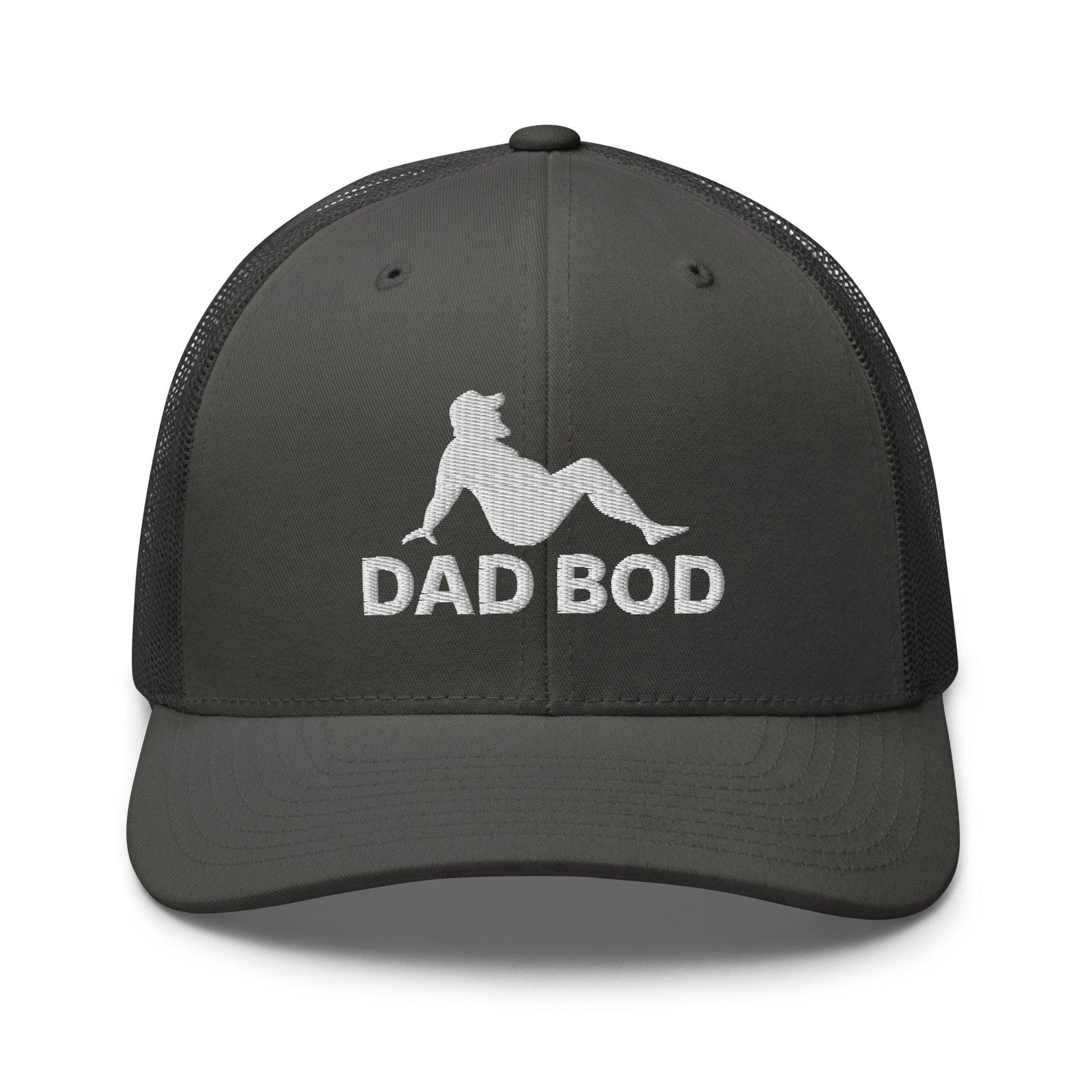Dad Bod Mud Flap Silhouette Embroidered Mesh Trucker Hat Charcoal Capital Crowns Dad Hats Funny Trucker Hats