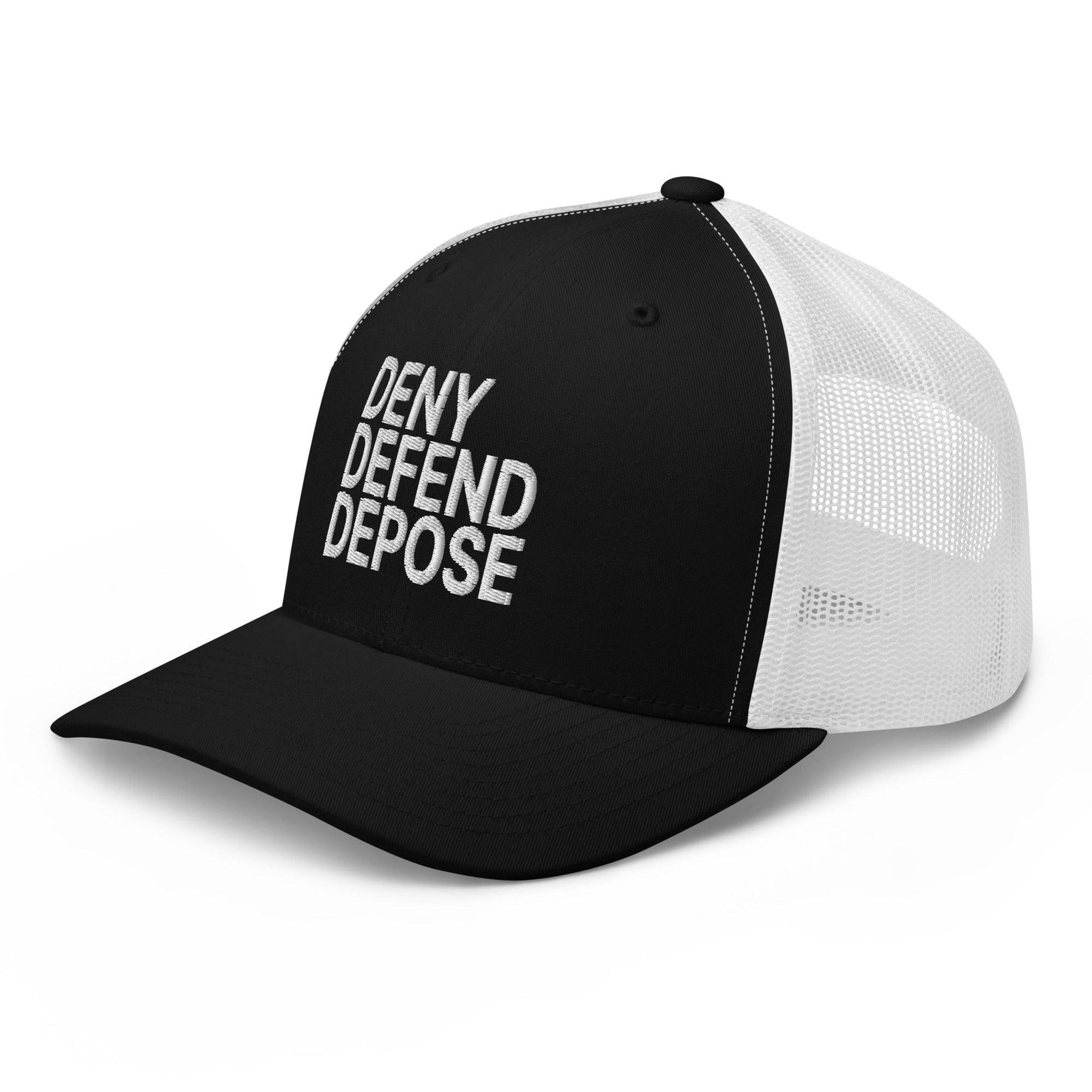 Deny Defend Depose Embroidered Mesh Trucker Hat Capital Crowns Funny LADs Trucker Hats