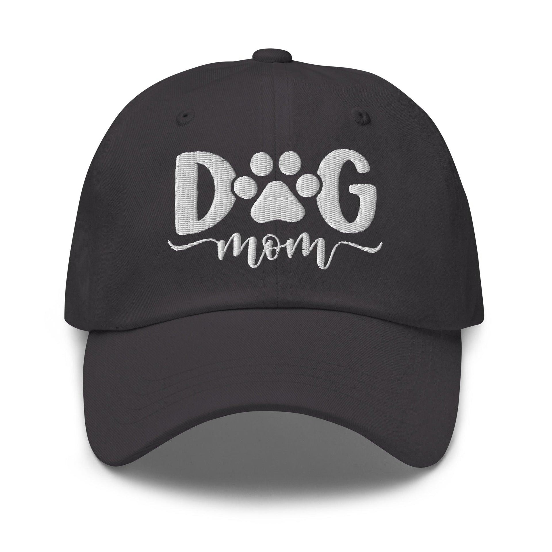 Dog Mom Embroidered Dad Hat Dark Grey Capital Crowns Dad Hats Funny