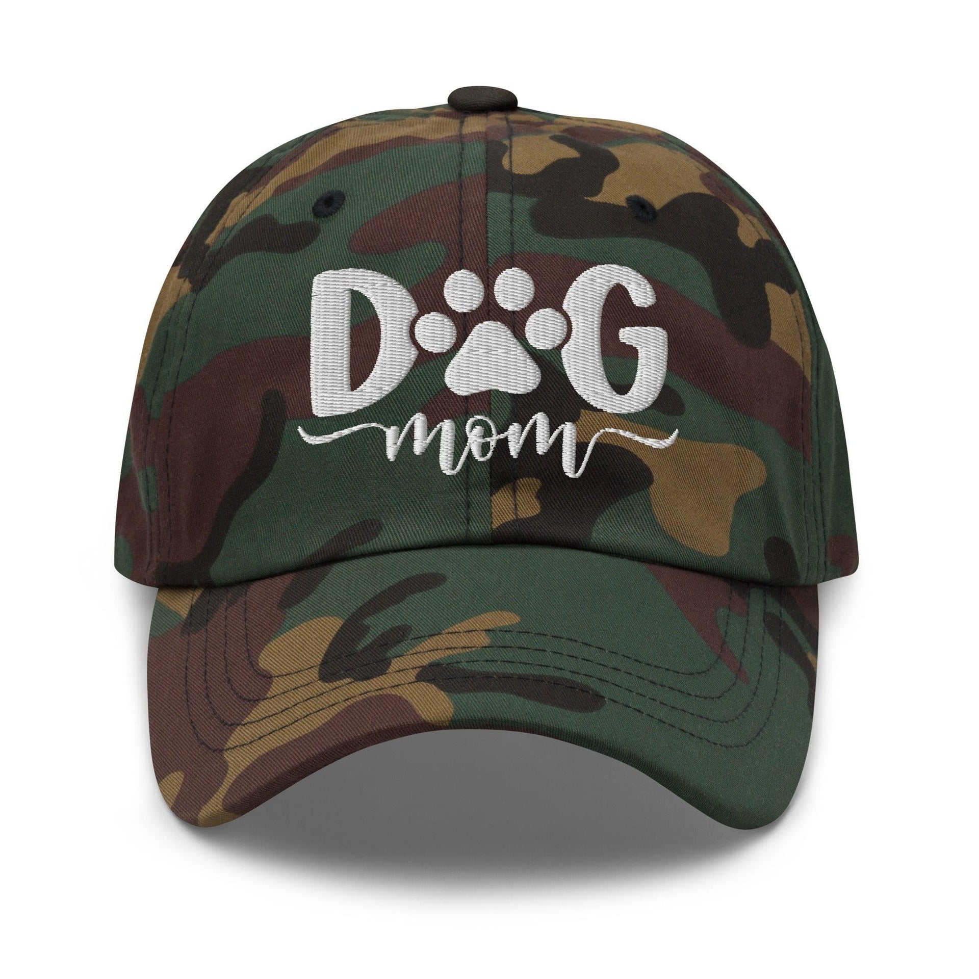 Dog Mom Embroidered Dad Hat Green Camo Capital Crowns Dad Hats Funny