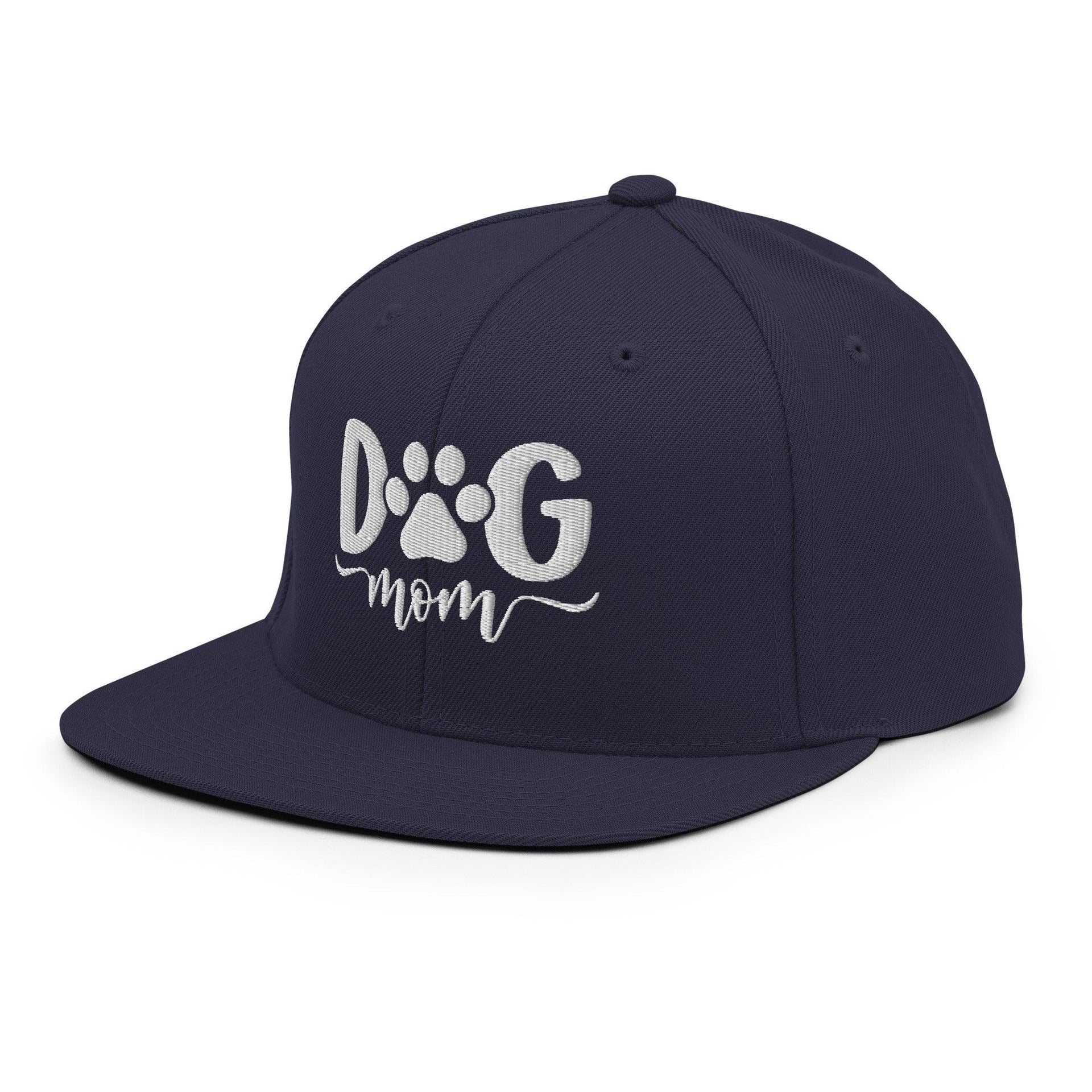 Dog Mom Embroidered Flat Bill Brim Snapback Hat Capital Crowns Funny Snapback Hats