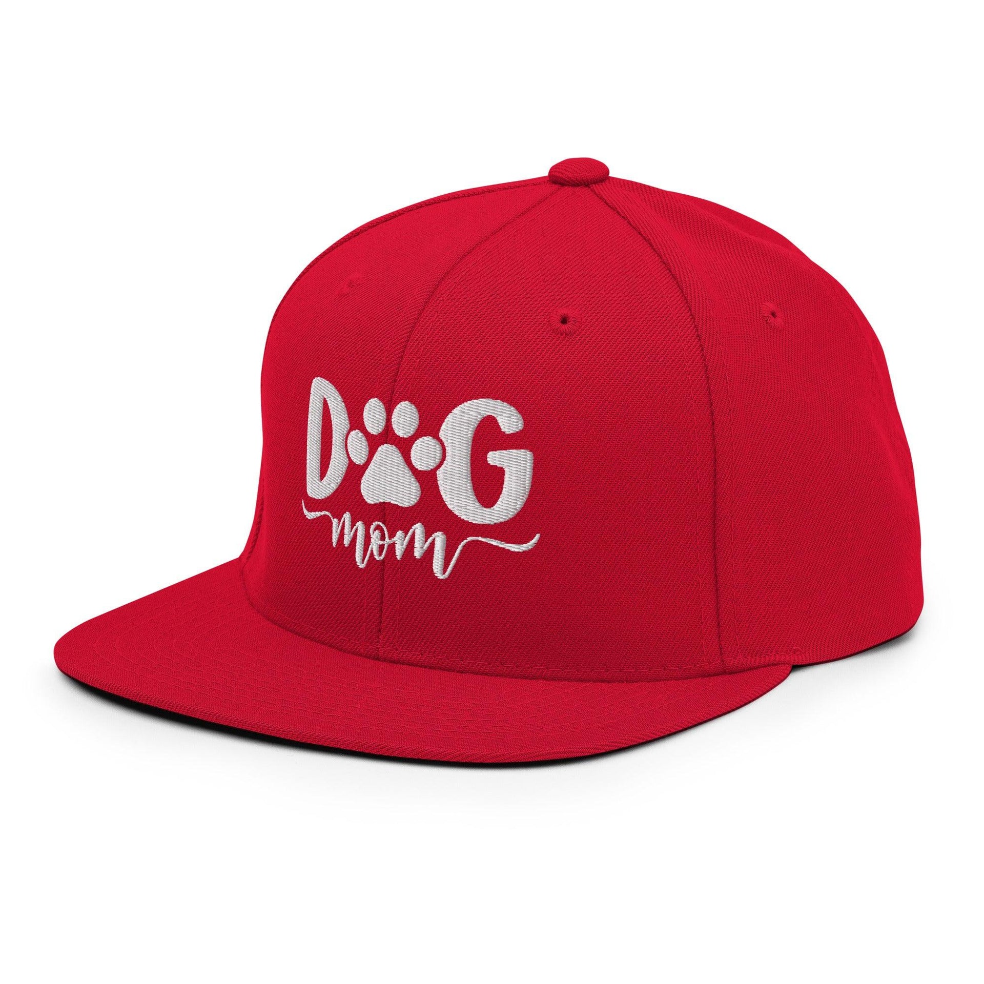 Dog Mom Embroidered Flat Bill Brim Snapback Hat Capital Crowns Funny Snapback Hats