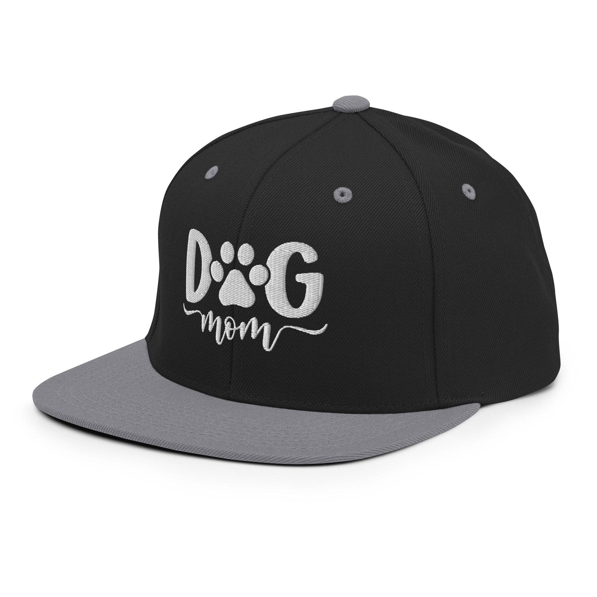 Dog Mom Embroidered Flat Bill Brim Snapback Hat Capital Crowns Funny Snapback Hats