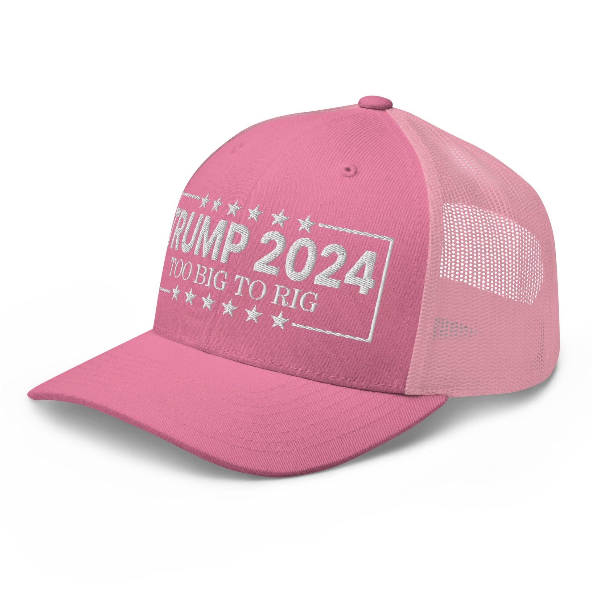 Donald Trump 2024 Too Big to Rig Retro Trucker Hat Capital Crowns Conservative LADs Trucker Hats