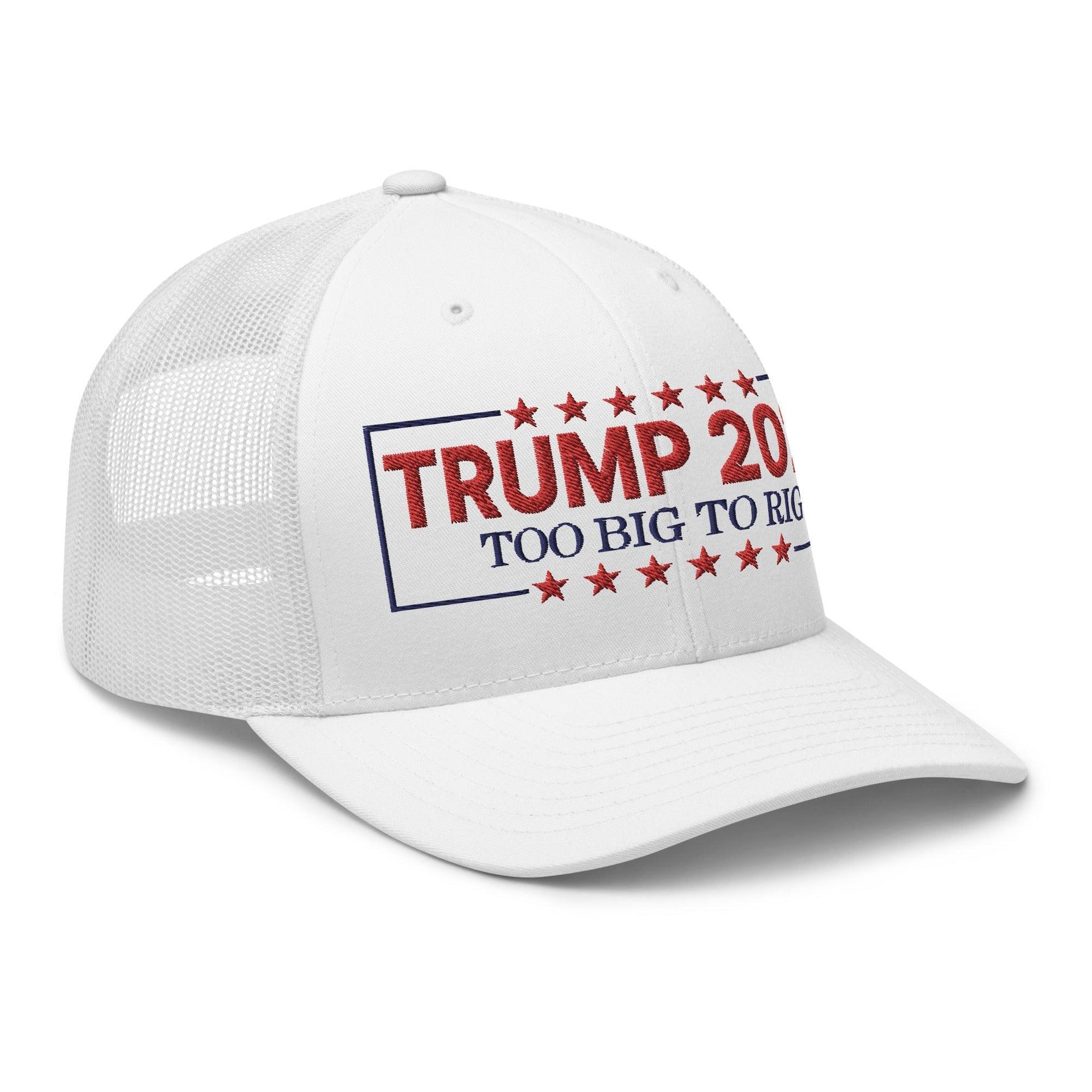 Donald Trump 2024 Too Big to Rig Retro Trucker Hat Capital Crowns Conservative LADs Trucker Hats