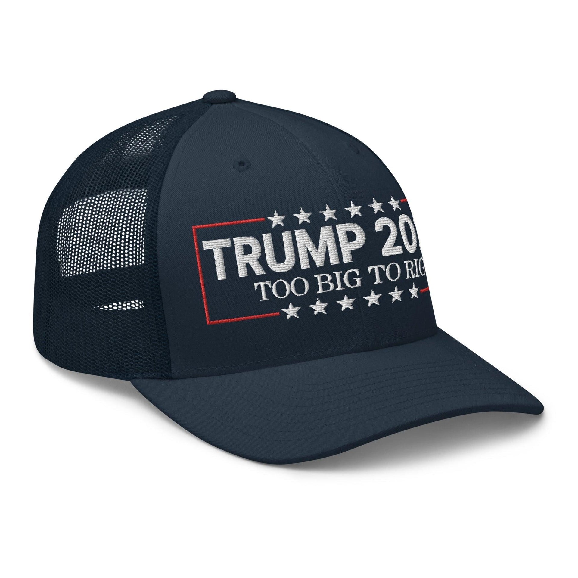 Donald Trump 2024 Too Big to Rig Retro Trucker Hat Capital Crowns Conservative LADs Trucker Hats