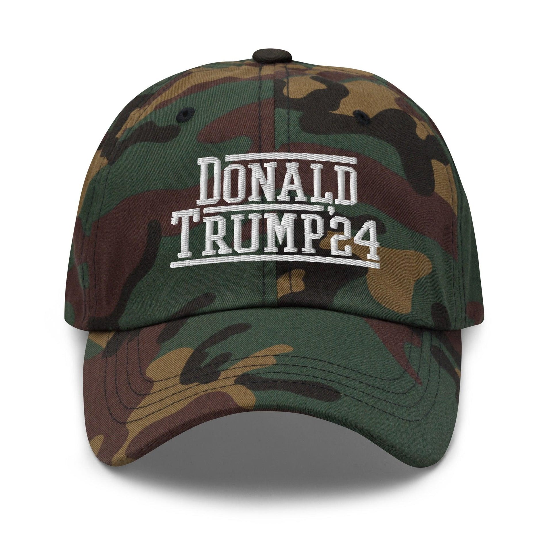 Donald Trump 2024 Dad Hat Green Camo Capital Crowns Conservative Dad Hats LADs