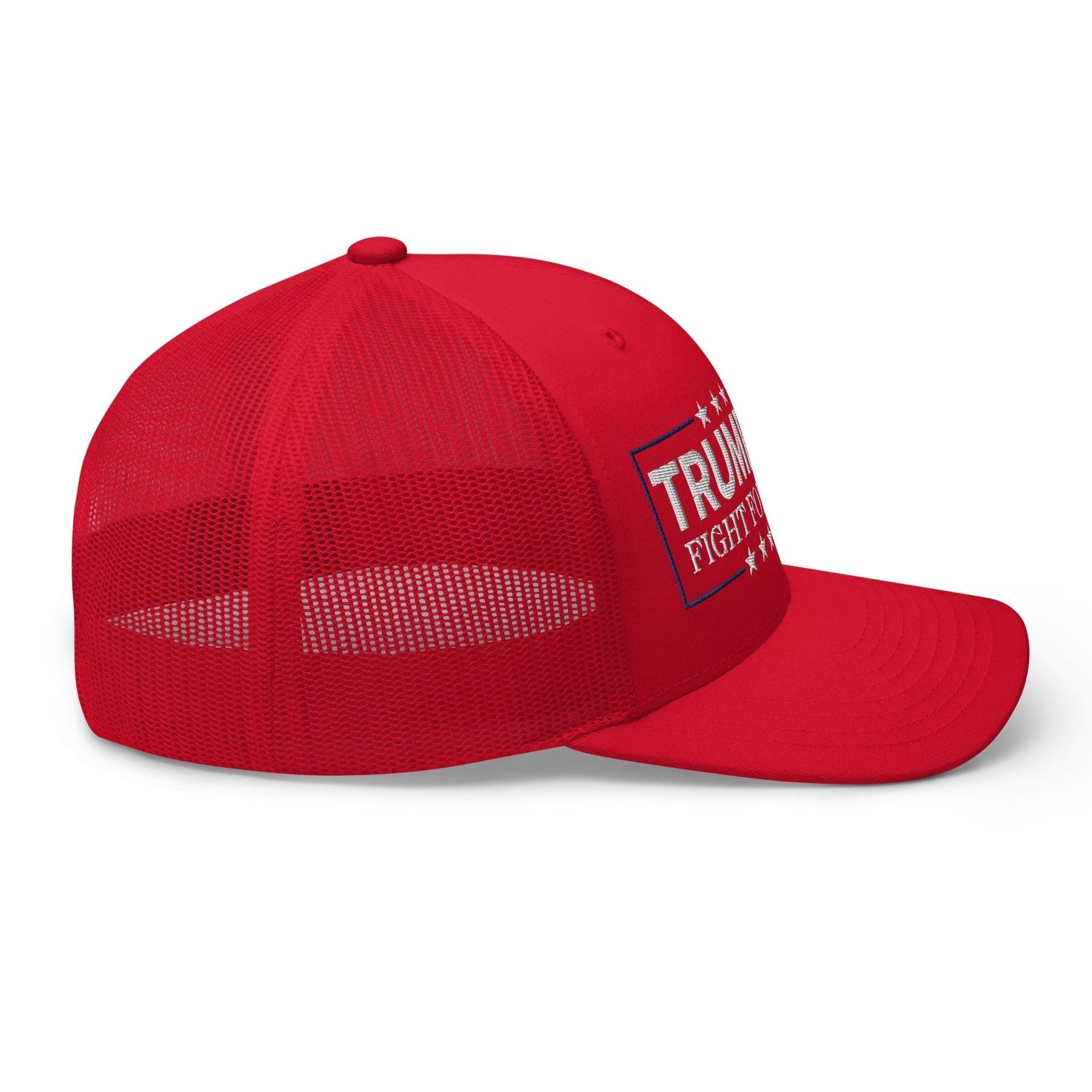 Donald Trump 2024 Fight For America Retro Trucker Hat Capital Crowns Conservative LADs Trucker Hats