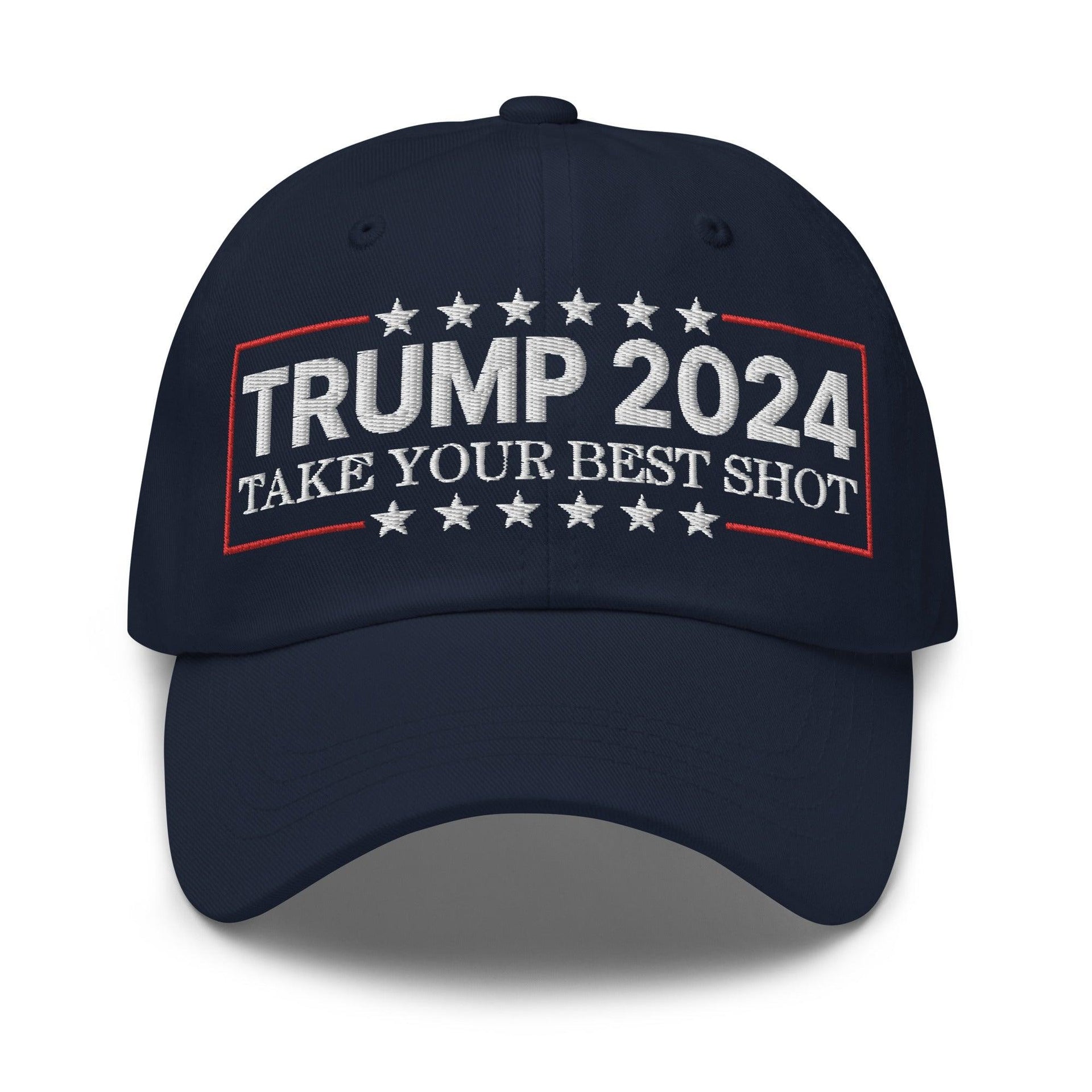 Donald Trump 2024 Take Your Best Shot Dad Hat Navy Capital Crowns Conservative Dad Hats LADs