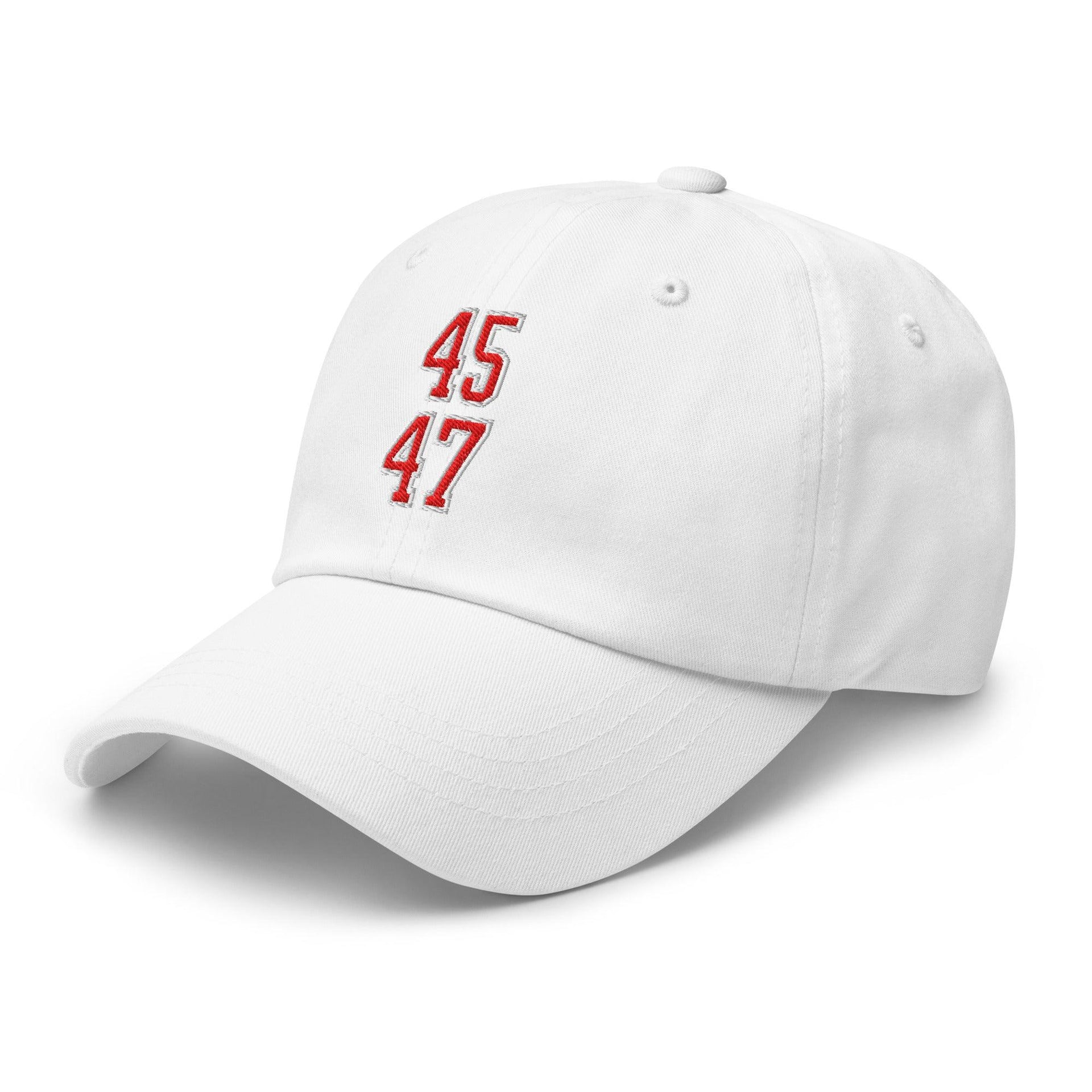Donald Trump 45-47 Embroidered Dad Hat Red/White Capital Crowns Conservative Dad Hats LADs