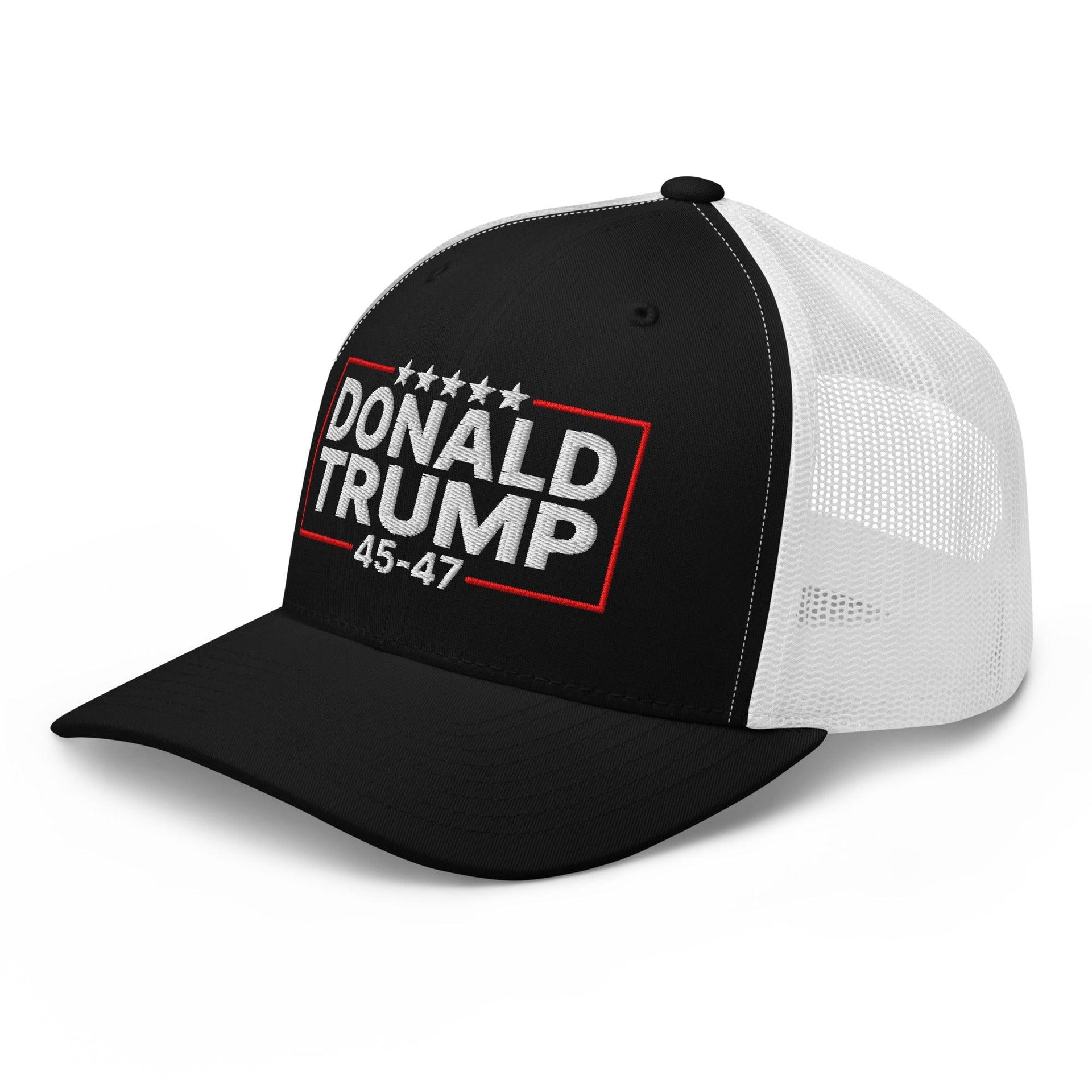 Donald Trump 45-47 Embroidered Mesh Trucker Hat Capital Crowns Conservative LADs Trucker Hats
