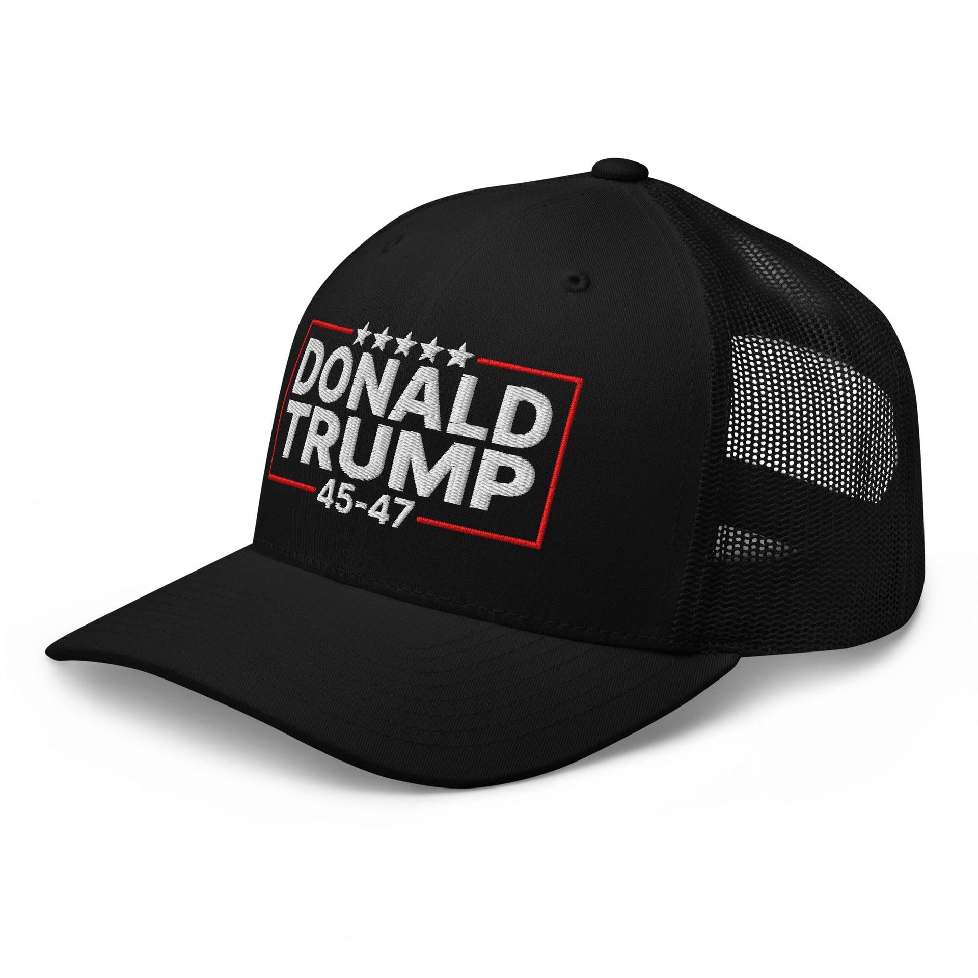 Donald Trump 45-47 Embroidered Mesh Trucker Hat Capital Crowns Conservative LADs Trucker Hats