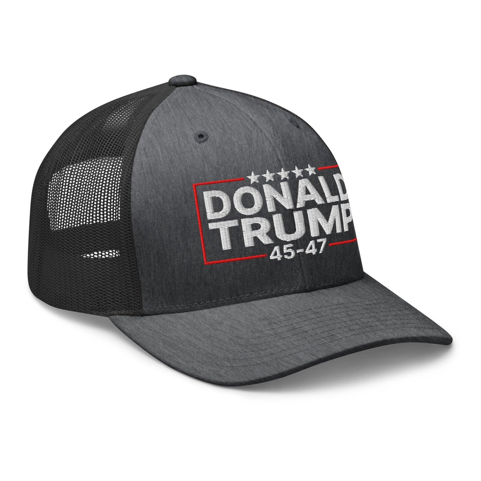 Donald Trump 45-47 Embroidered Mesh Trucker Hat Capital Crowns Conservative LADs Trucker Hats
