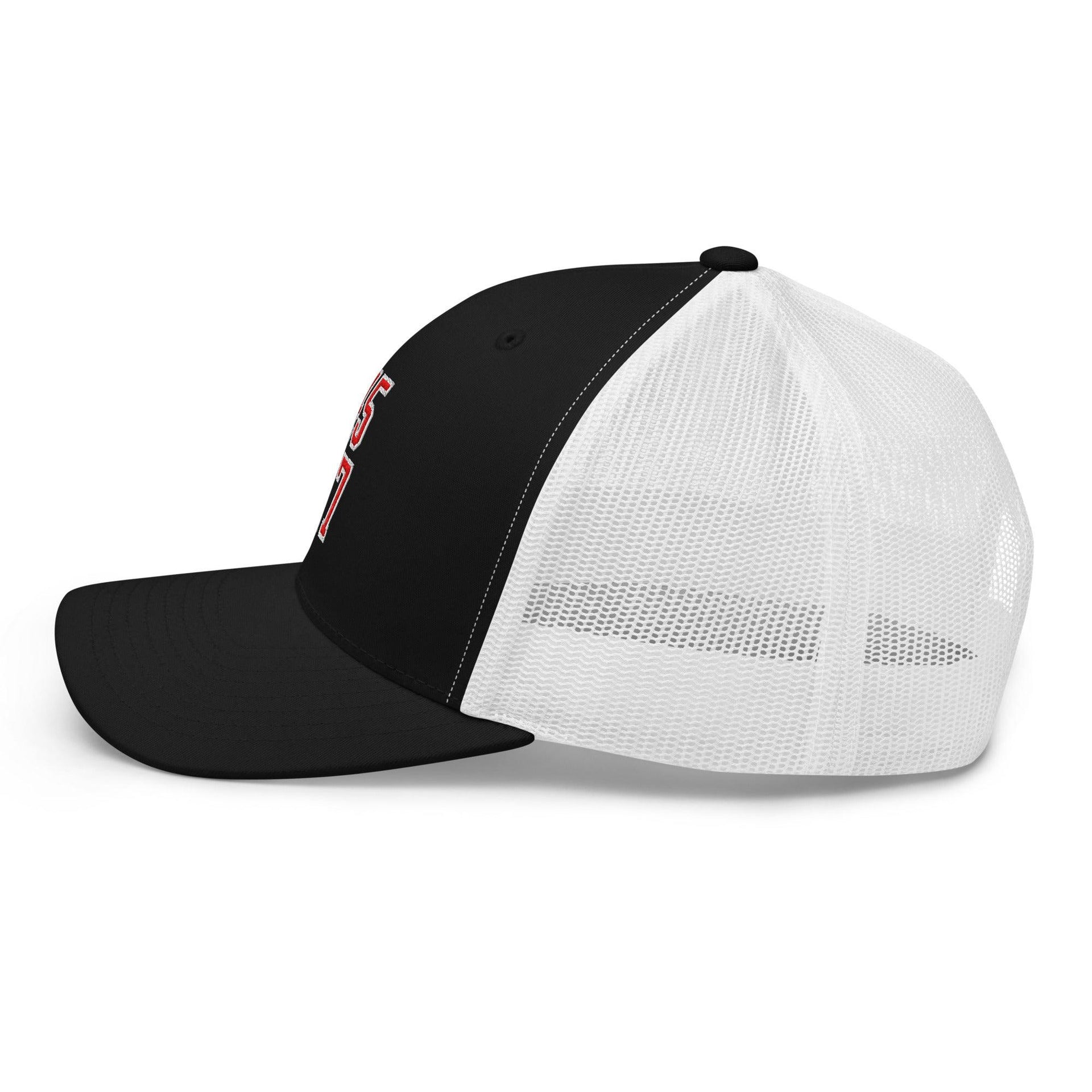 Donald Trump 45-47 Embroidered Mesh Trucker Hat Red/White Capital Crowns Conservative LADs Trucker Hats