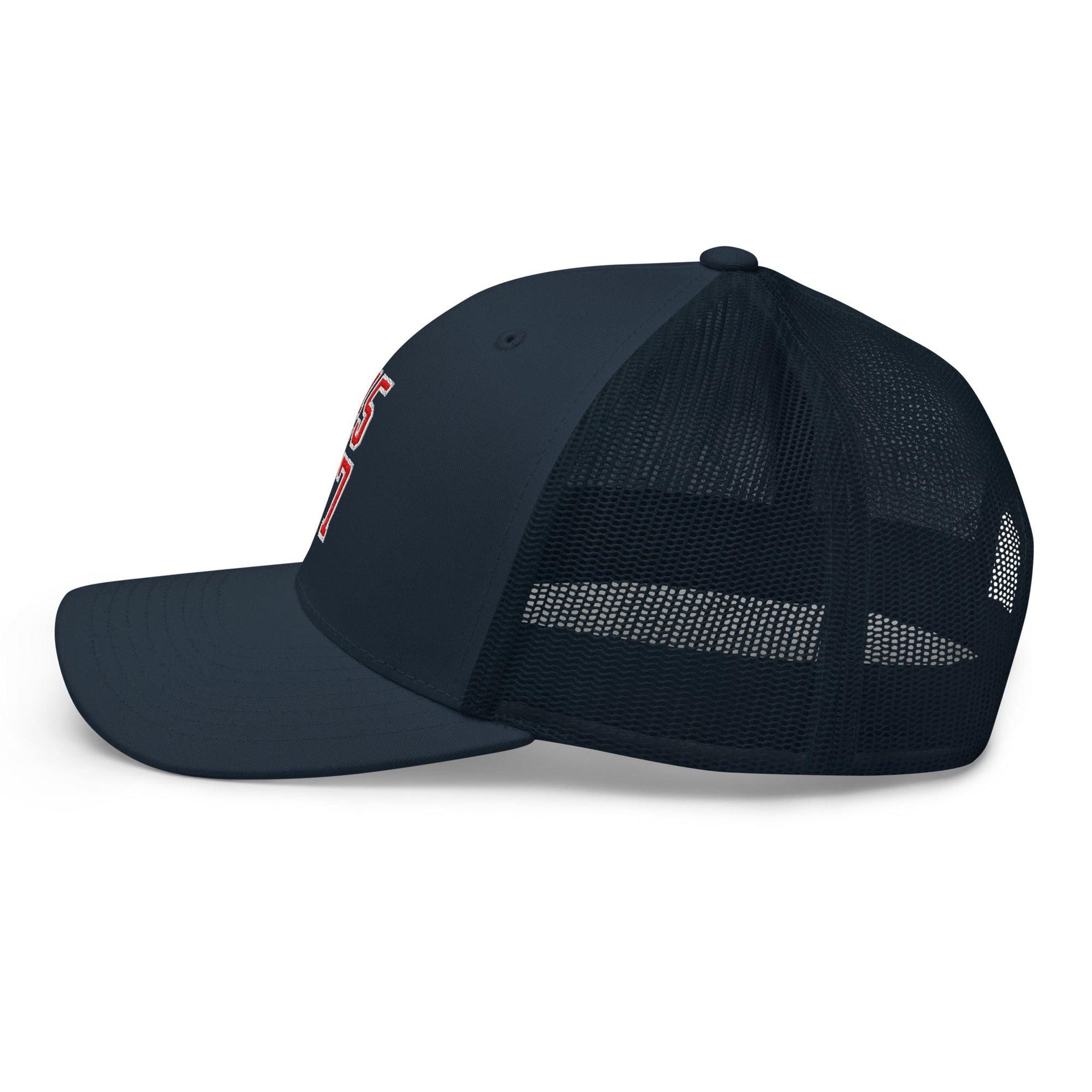 Donald Trump 45-47 Embroidered Mesh Trucker Hat Red/White Capital Crowns Conservative LADs Trucker Hats