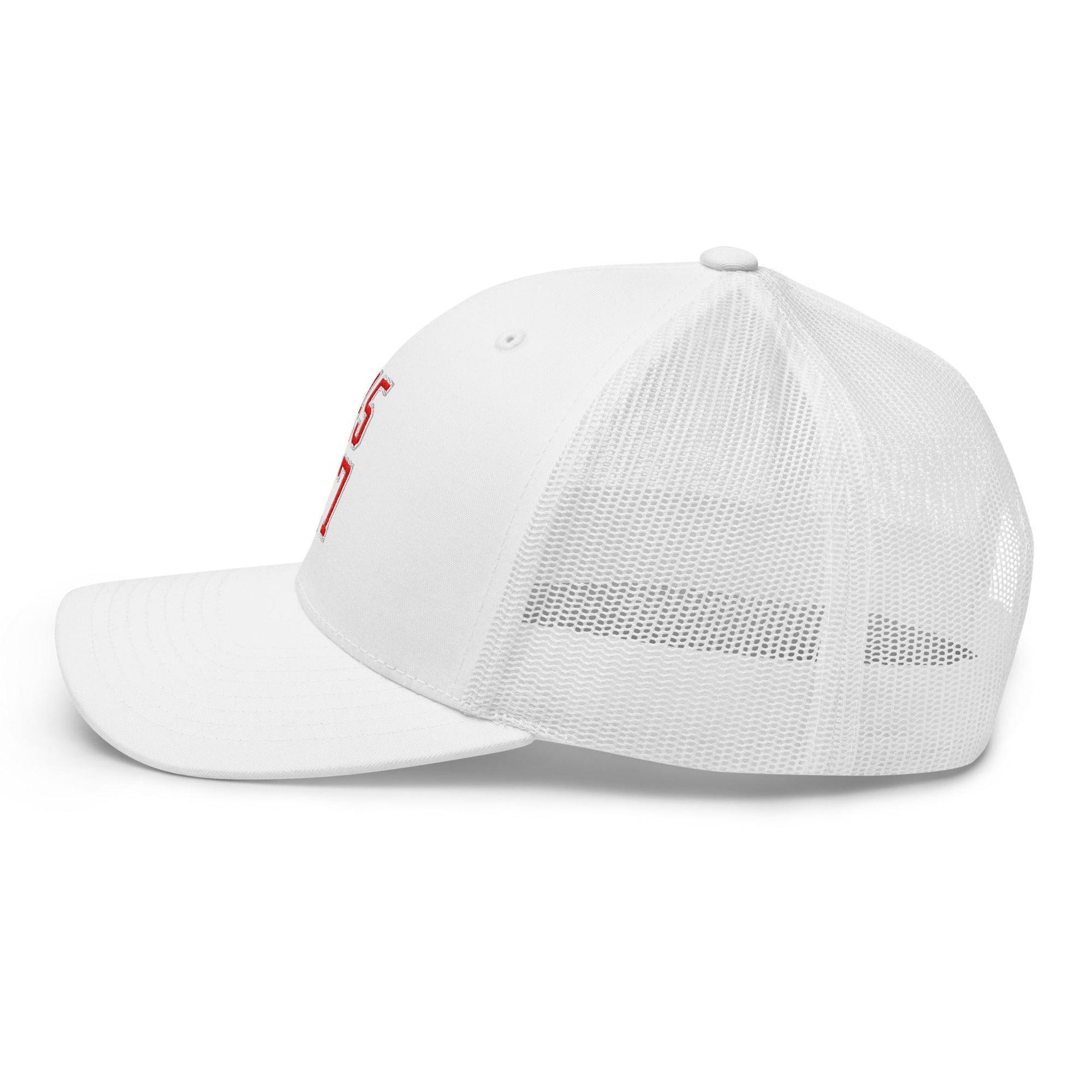 Donald Trump 45-47 Embroidered Mesh Trucker Hat Red/White Capital Crowns Conservative LADs Trucker Hats