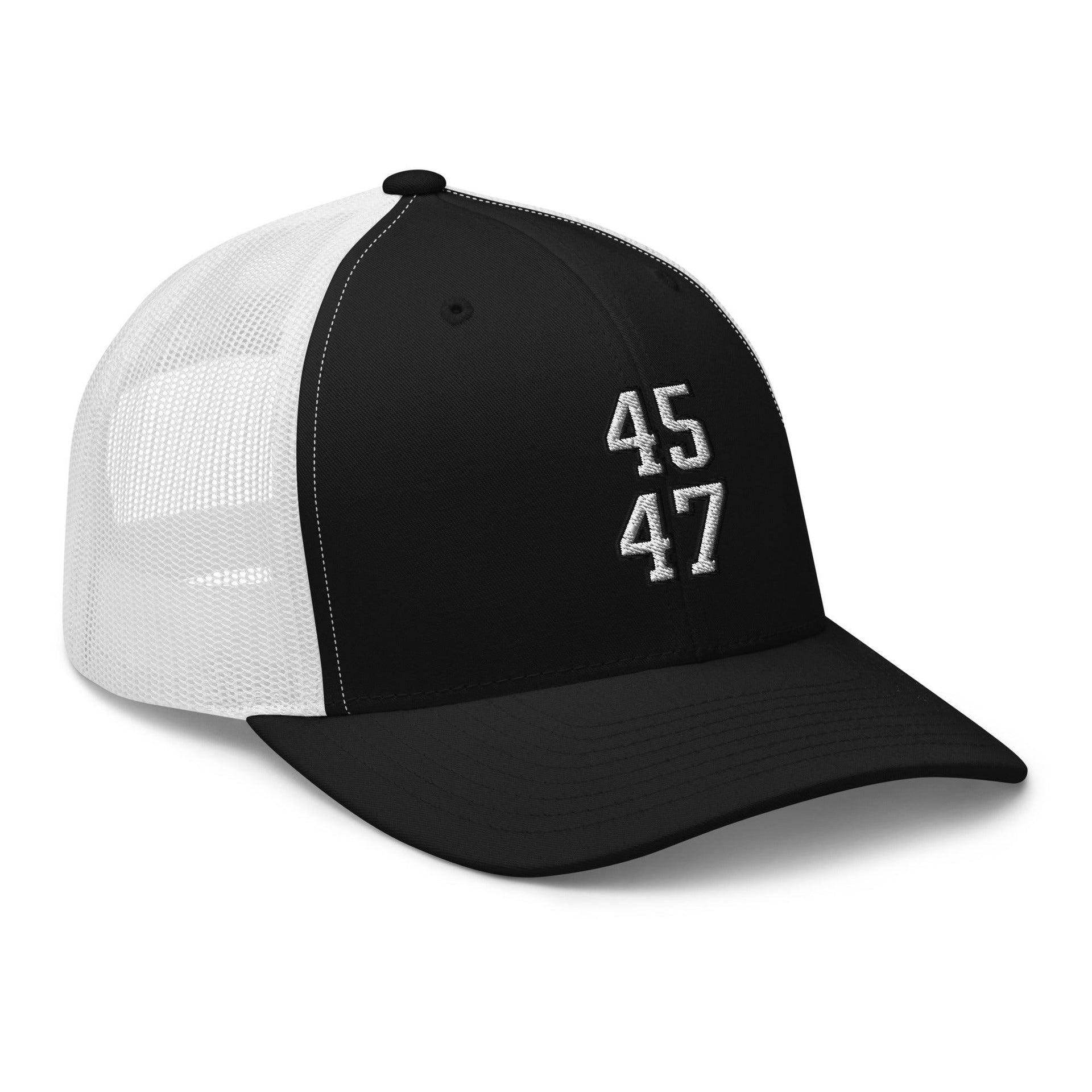 Donald Trump 45-47 Retro Trucker Hat Capital Crowns Conservative LADs Trucker Hats