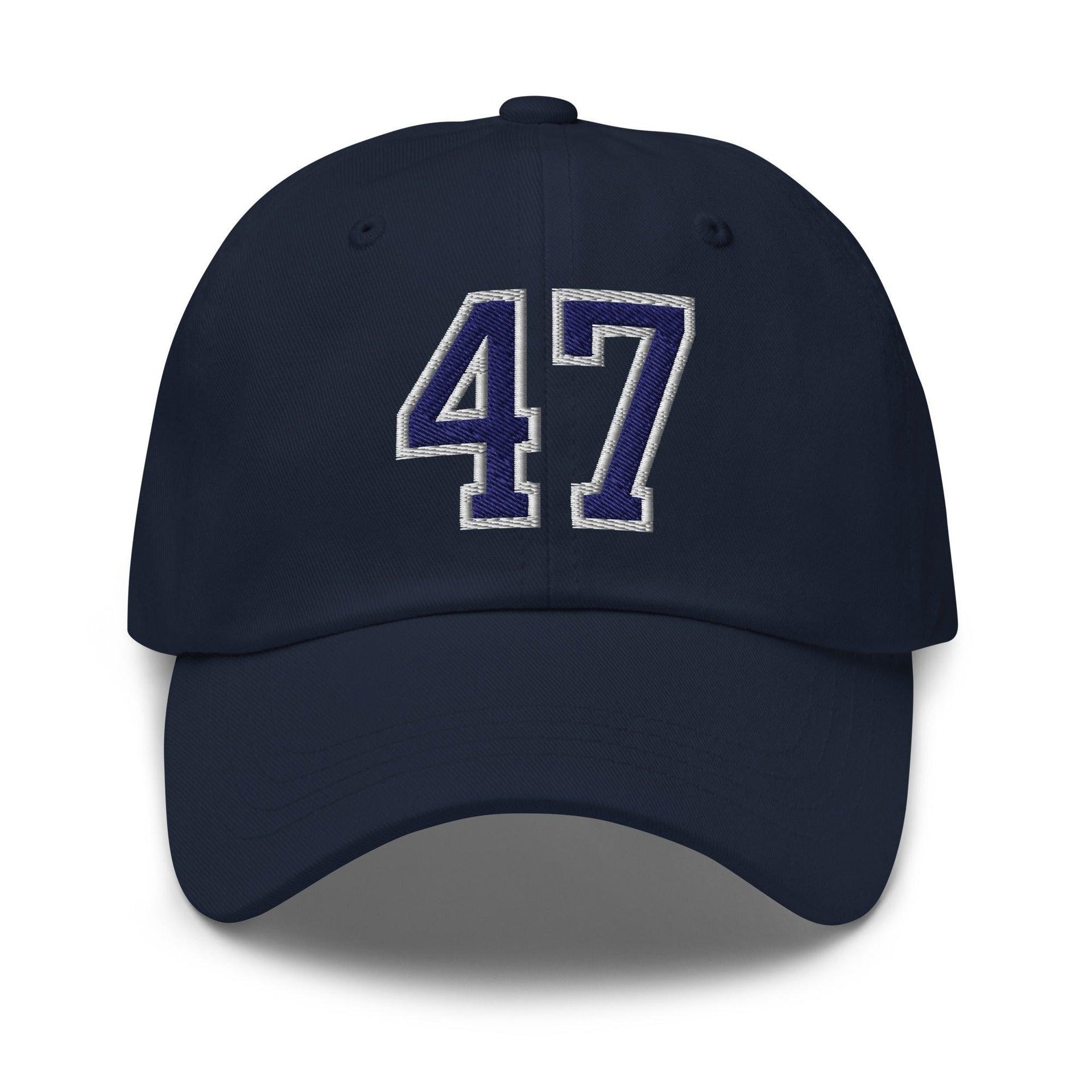 Donald Trump 47 Embroidered Dad Hat Blue/White Navy Capital Crowns Conservative Dad Hats LADs