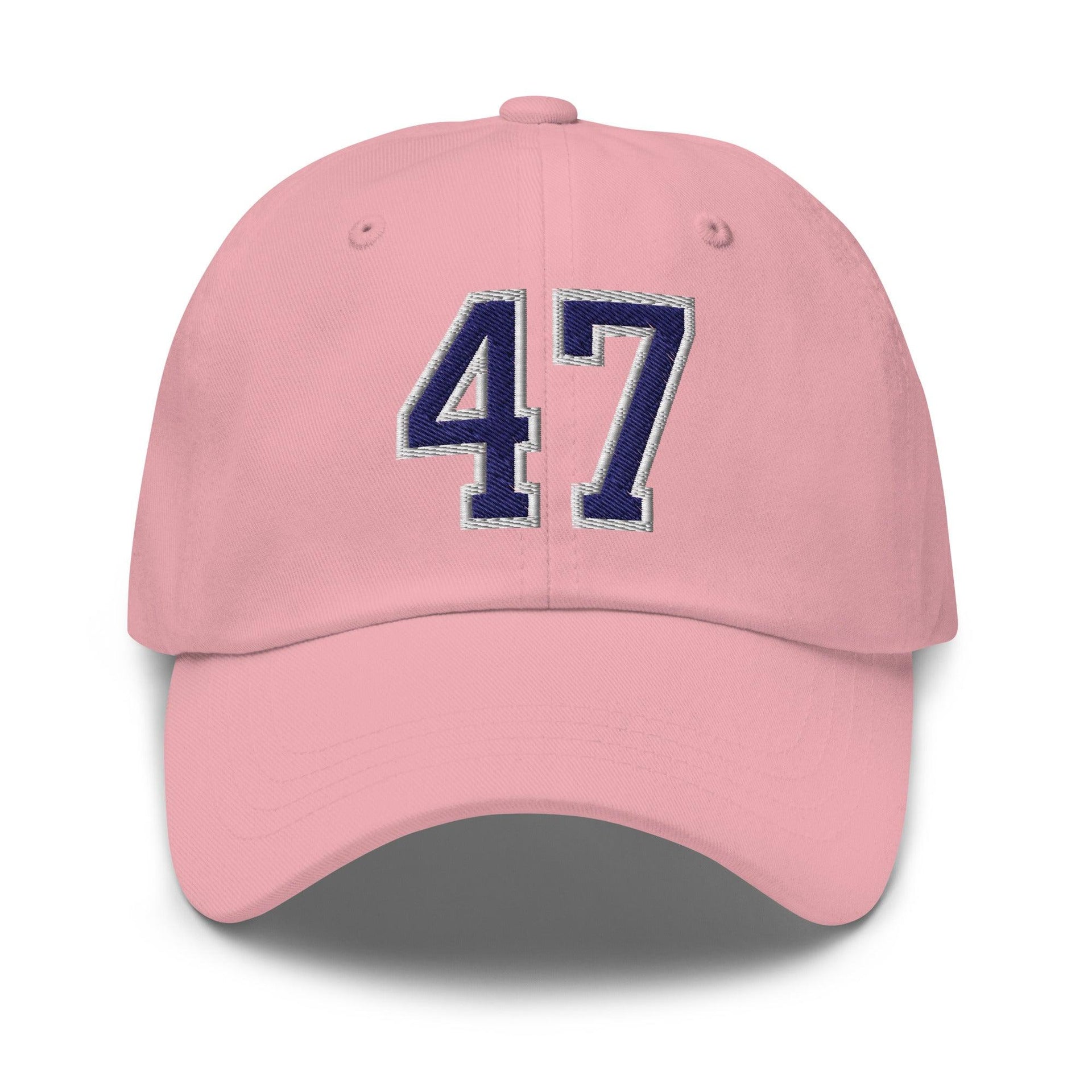 Donald Trump 47 Embroidered Dad Hat Blue/White Pink Capital Crowns Conservative Dad Hats LADs