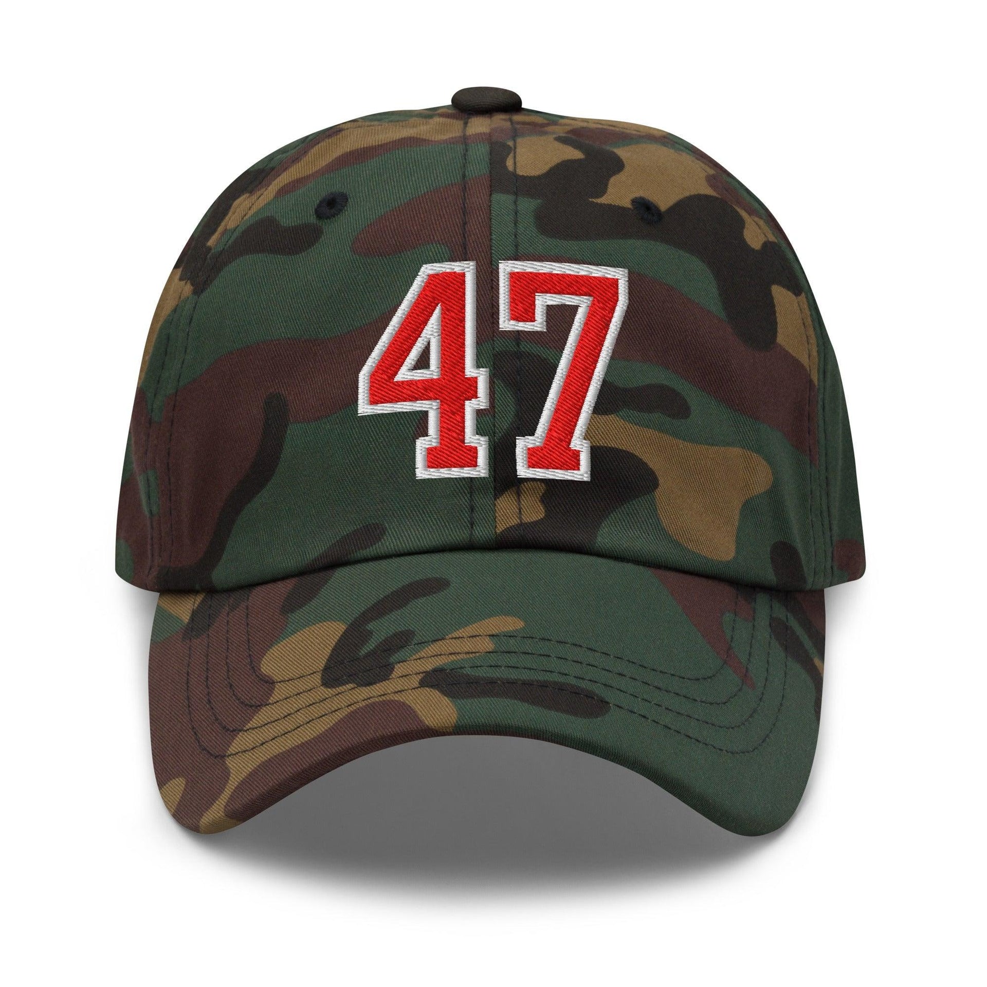 Donald Trump 47 Embroidered Dad Hat Red/White Green Camo Capital Crowns Conservative Dad Hats LADs