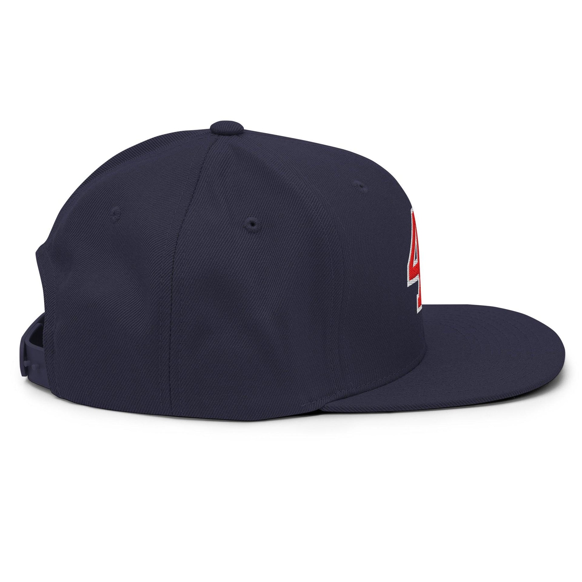 Donald Trump 47 Embroidered Flat Bill Brim Snapback Hat Red/White Capital Crowns Conservative LADs Snapback Hats
