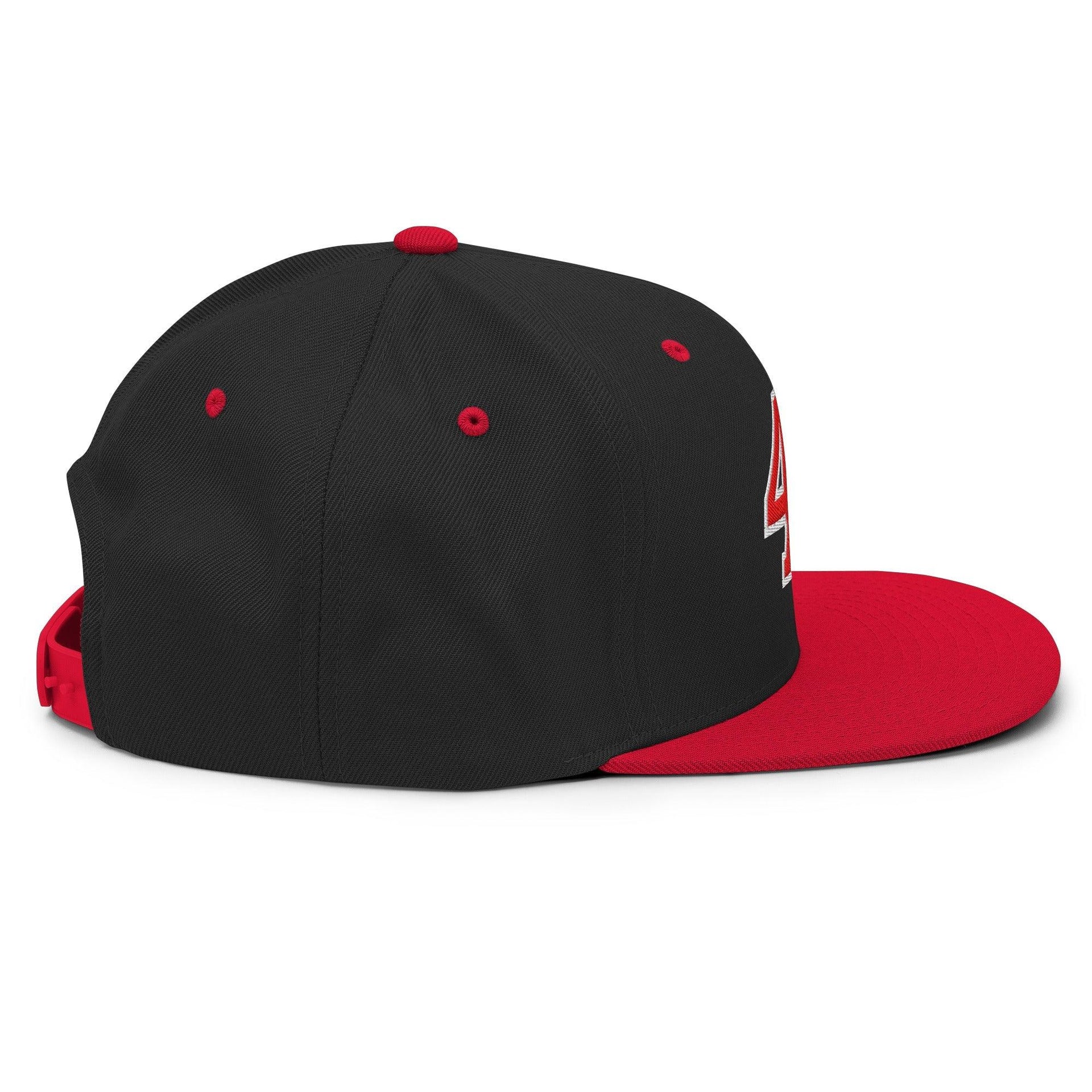 Donald Trump 47 Embroidered Flat Bill Brim Snapback Hat Red/White Capital Crowns Conservative LADs Snapback Hats