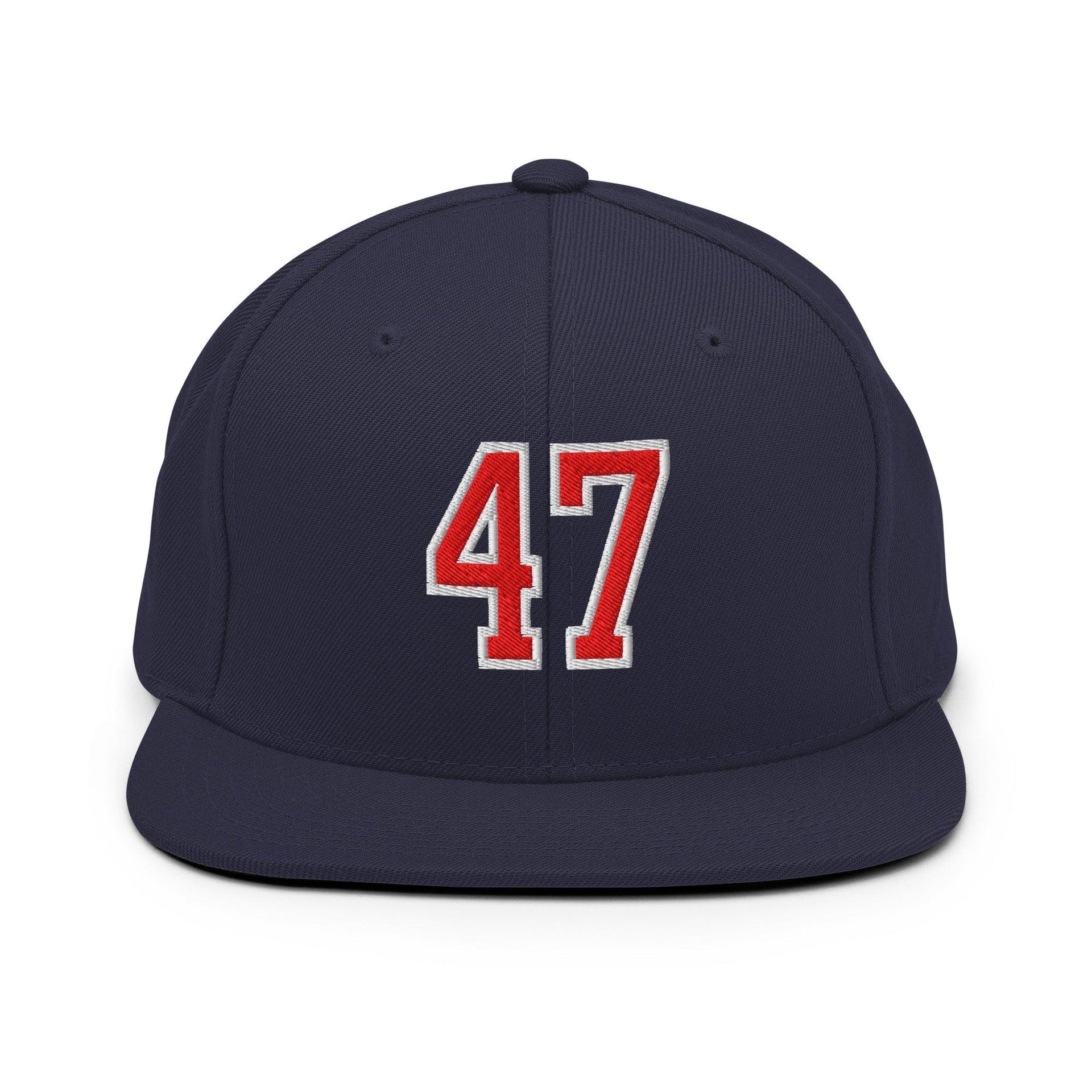 Donald Trump 47 Embroidered Flat Bill Brim Snapback Hat Red/White Navy Capital Crowns Conservative LADs Snapback Hats