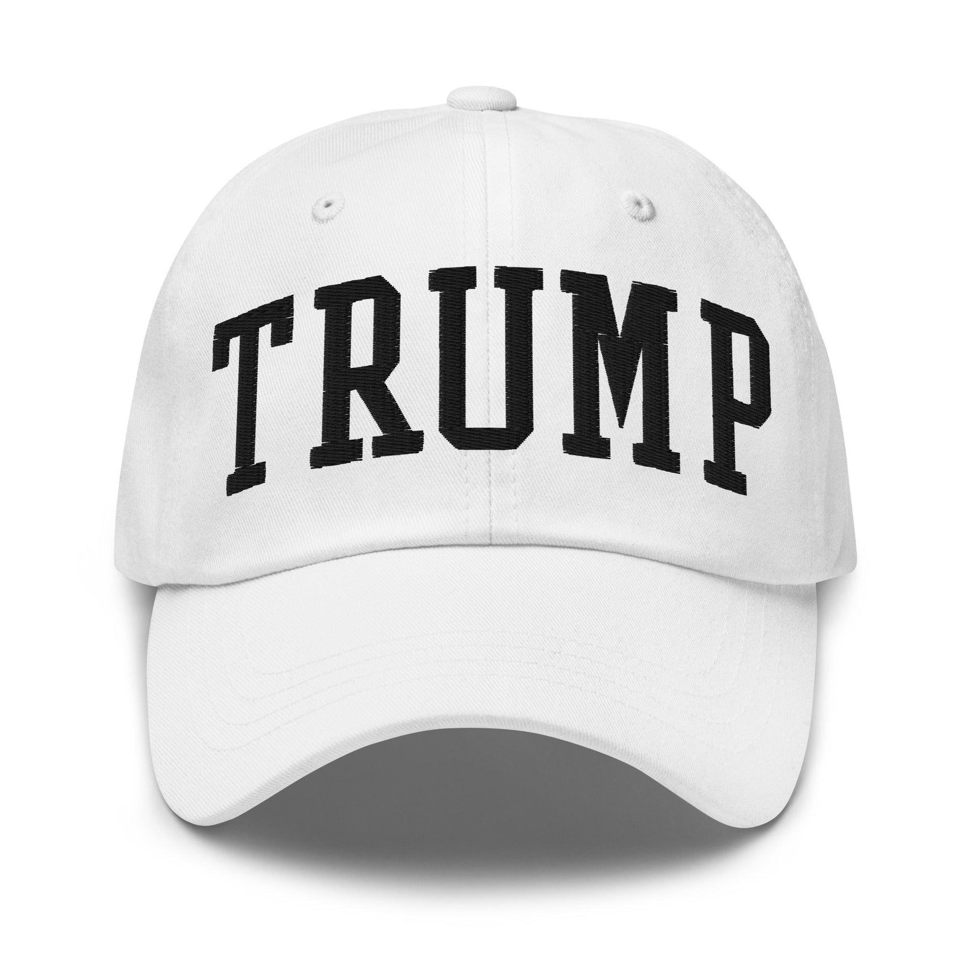 Donald Trump Block Golf Dad Hat White Capital Crowns Conservative Dad Hats LADs