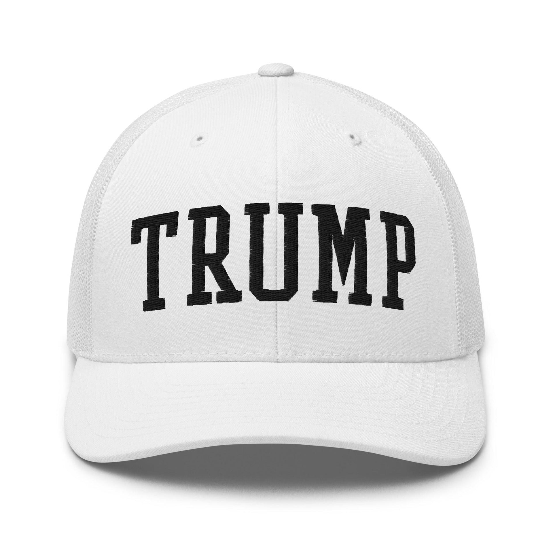 Donald Trump Block Retro Trucker Hat White Capital Crowns Conservative LADs Trucker Hats