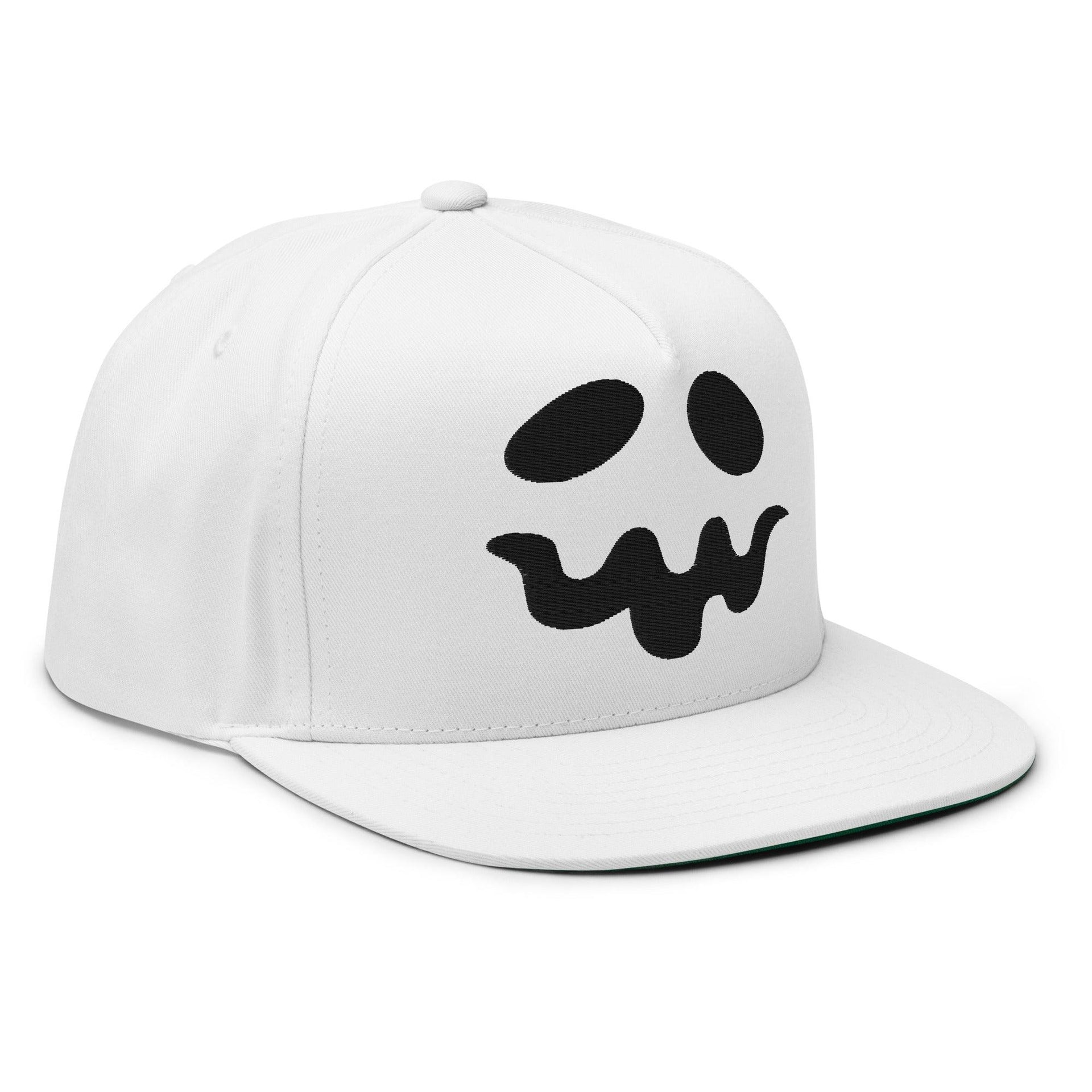 Donald Trump Ghost Halloween Flat Bill Brim 5 Panel Snapback Hat Capital Crowns Conservative Halloween LADs Snapback Hats Trump Halloween White