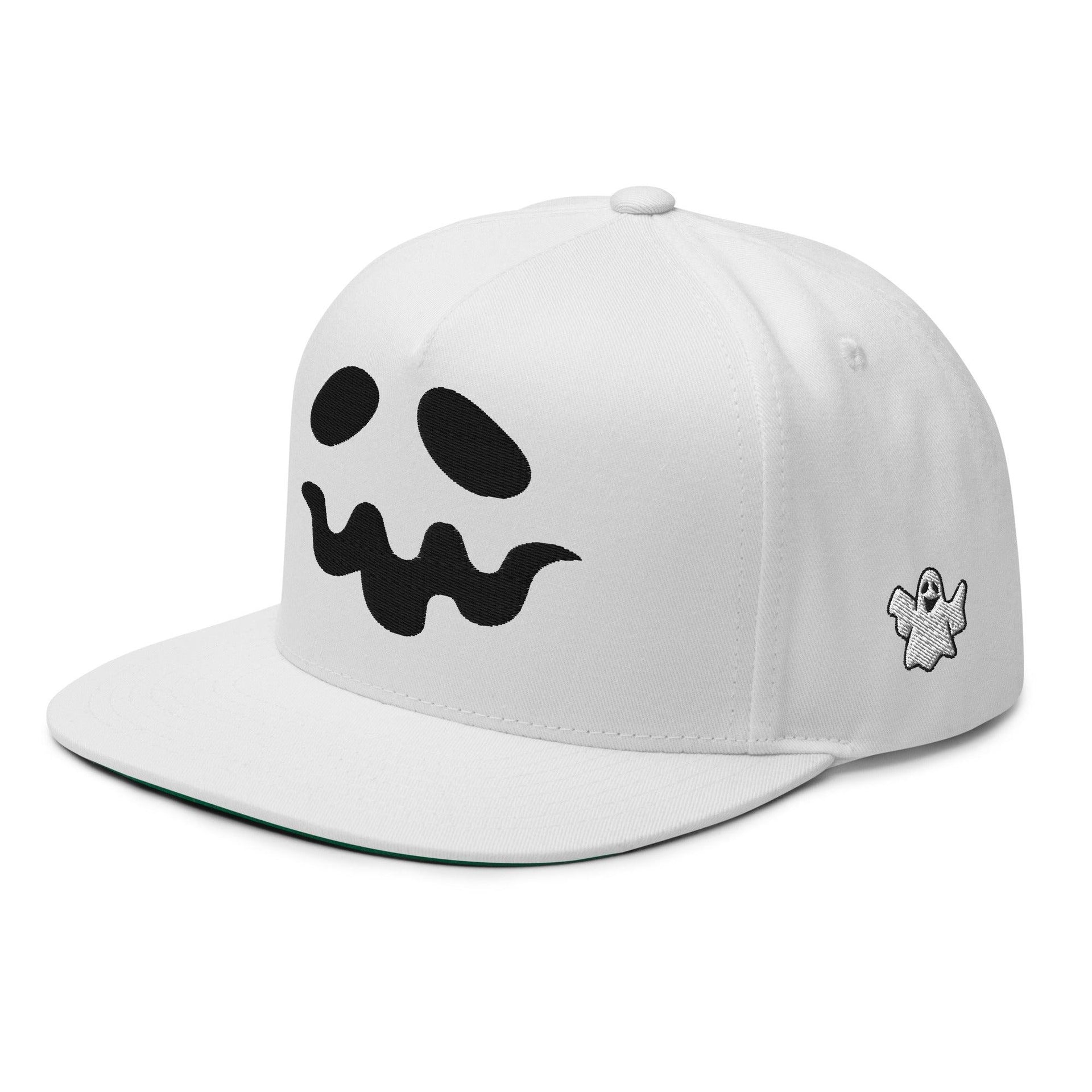 Donald Trump Ghost Halloween Flat Bill Brim 5 Panel Snapback Hat Capital Crowns Conservative Halloween LADs Snapback Hats Trump Halloween White