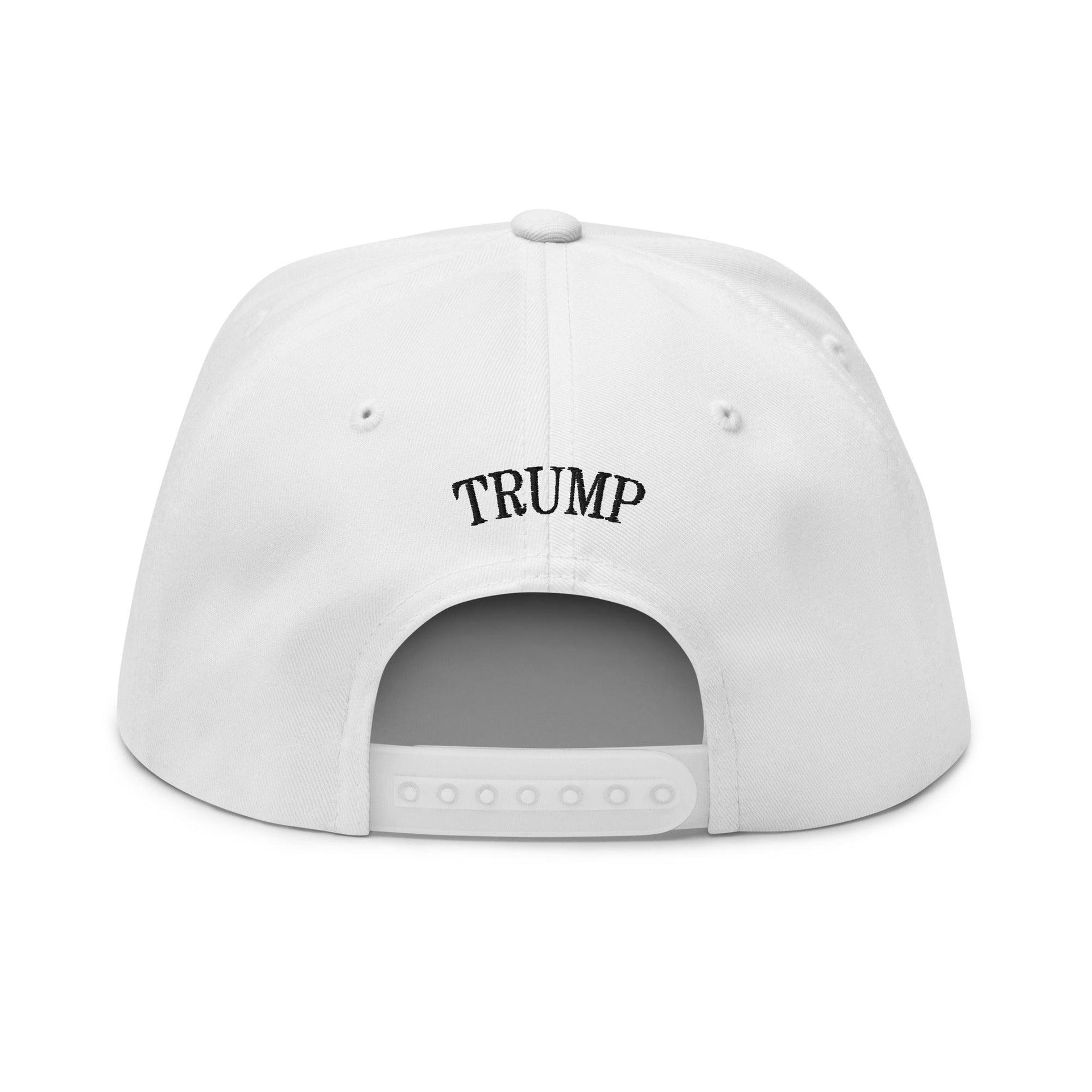 Donald Trump Ghost Halloween Flat Bill Brim 5 Panel Snapback Hat Capital Crowns Conservative Halloween LADs Snapback Hats Trump Halloween White