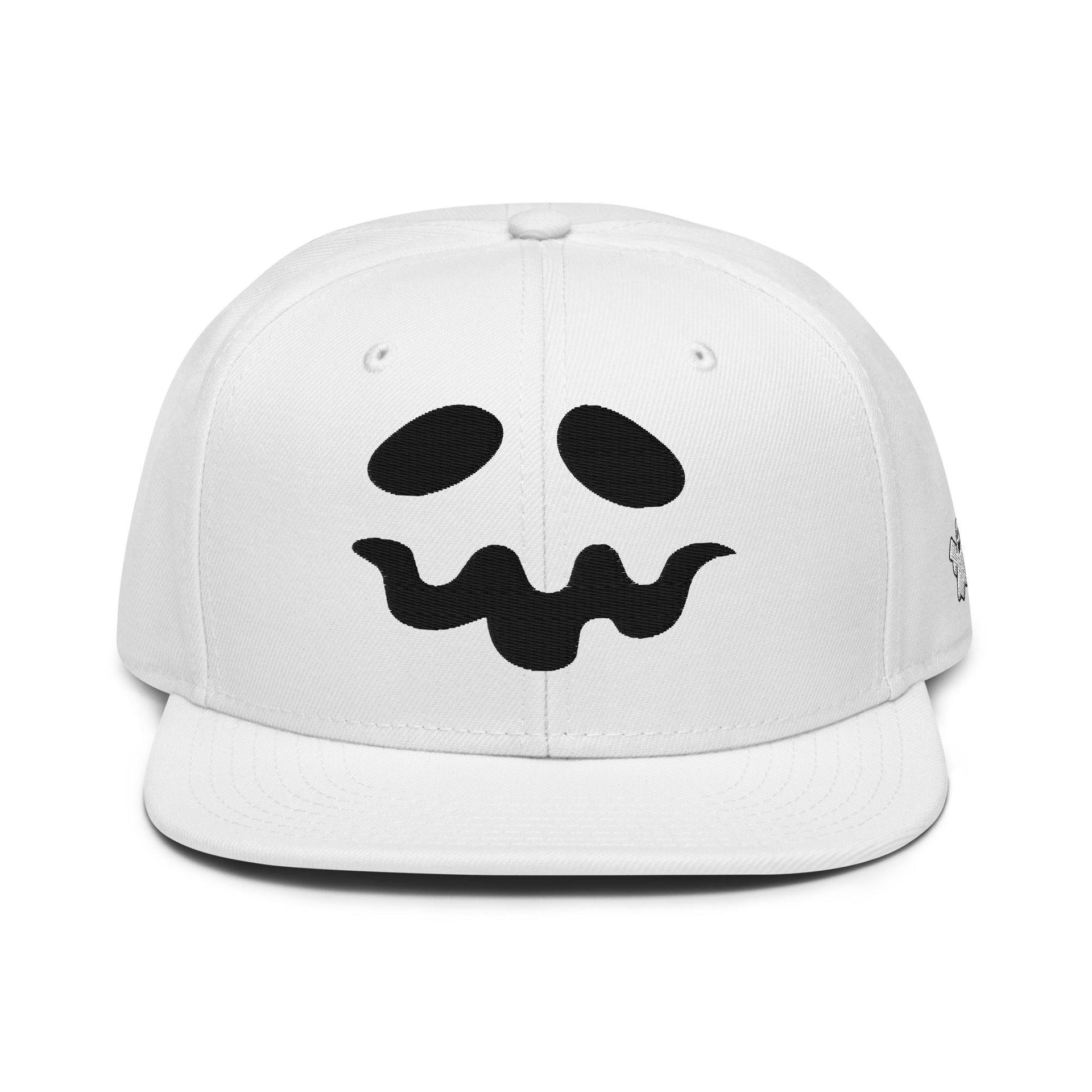 Donald Trump Ghost Halloween Flat Bill Brim High Crown Snapback Hat White Capital Crowns Conservative Halloween LADs Snapback Hats Trump Halloween White