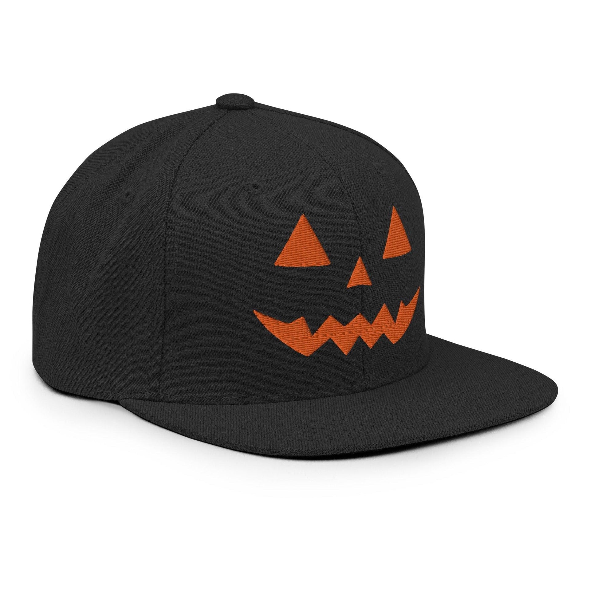 Donald Trump Jack-O'-Lantern Halloween Flat Bill Brim Snapback Hat Black Capital Crowns Conservative Halloween LADs Snapback Hats Trump Halloween