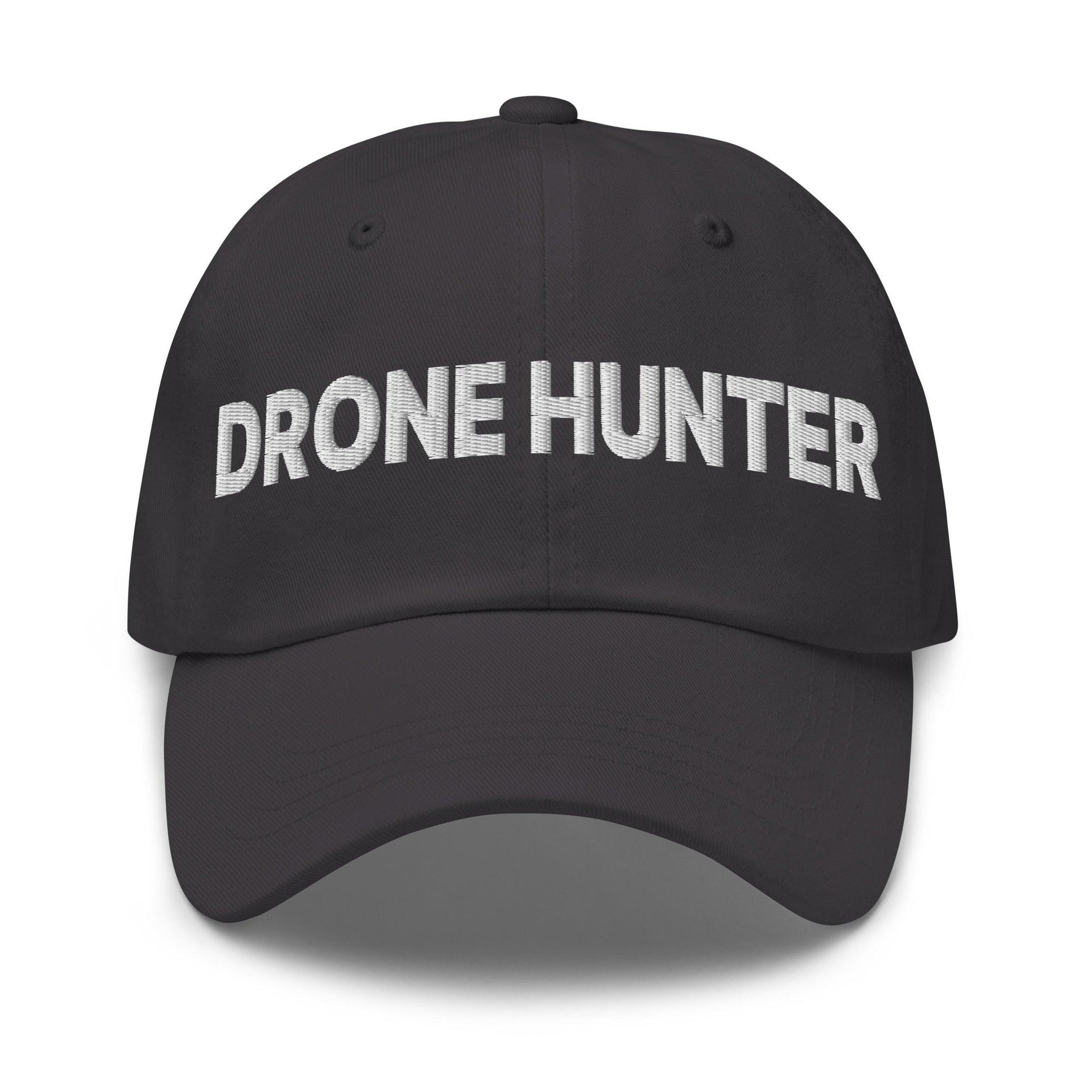 Drone Hunter Embroidered Dad Hat Dark Grey Capital Crowns Dad Hats Funny