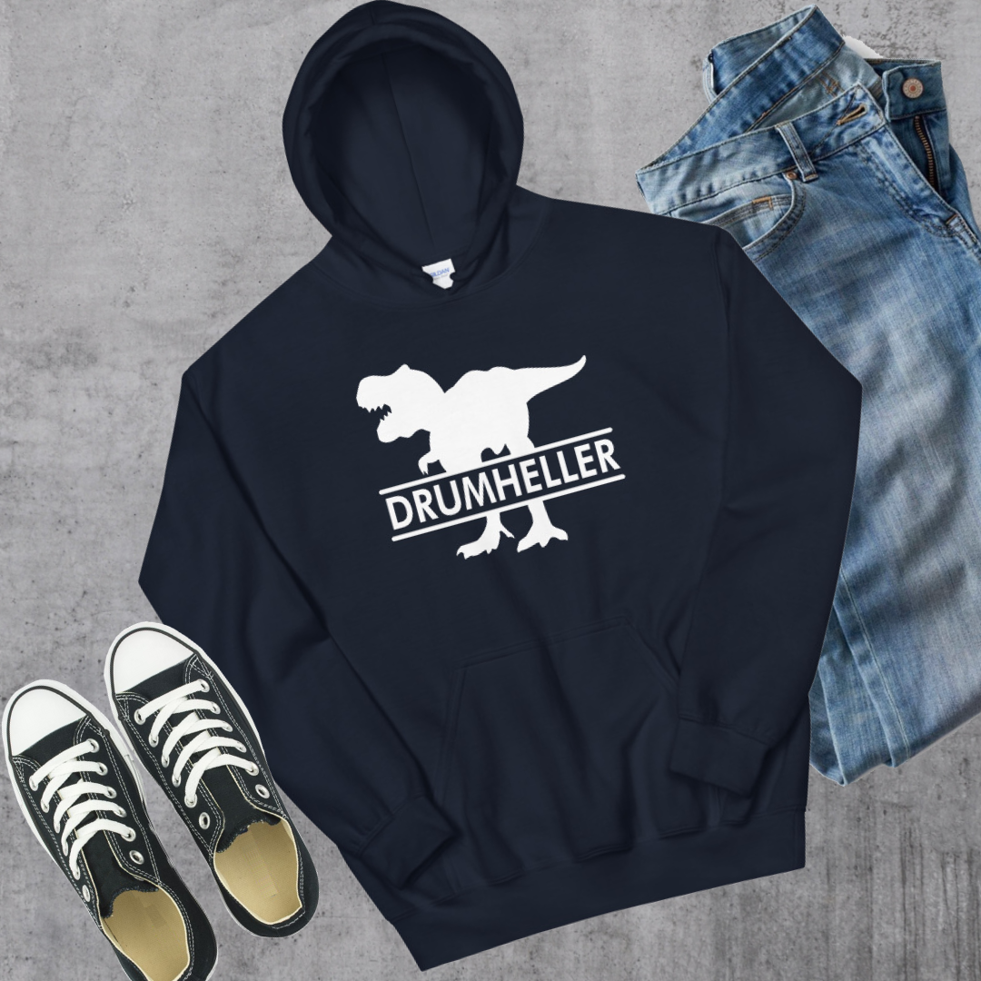 Drumheller T-Rex Hoodie Navy Alberta Canadian City Apparel